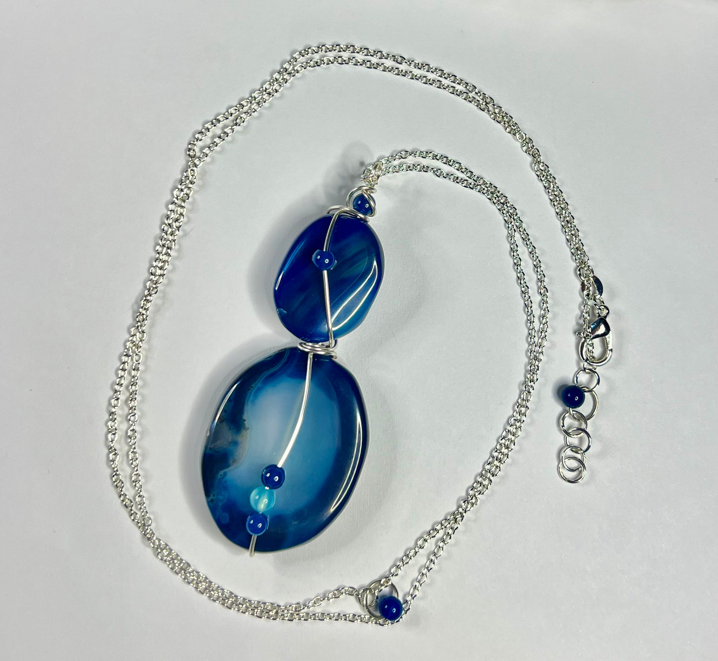 Blue Lace Agate Necklace (30”)