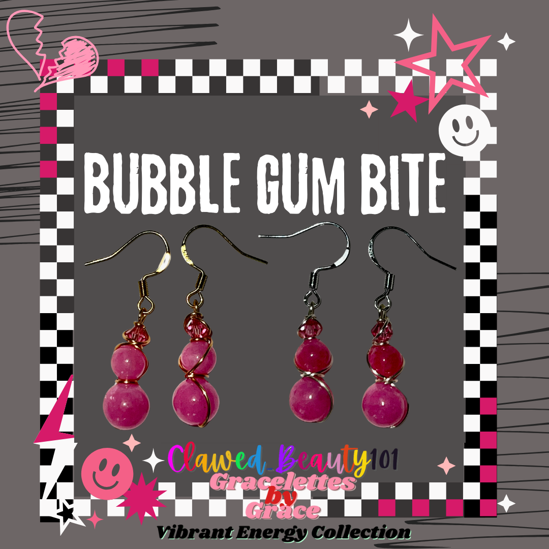 Bubblegum Bite Dangle Earrings (Gold or Silver)