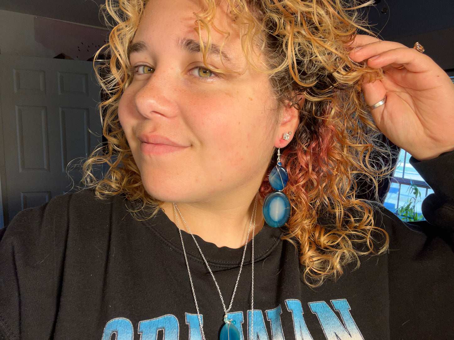 Blue Lace Agate Earrings 💙🩵