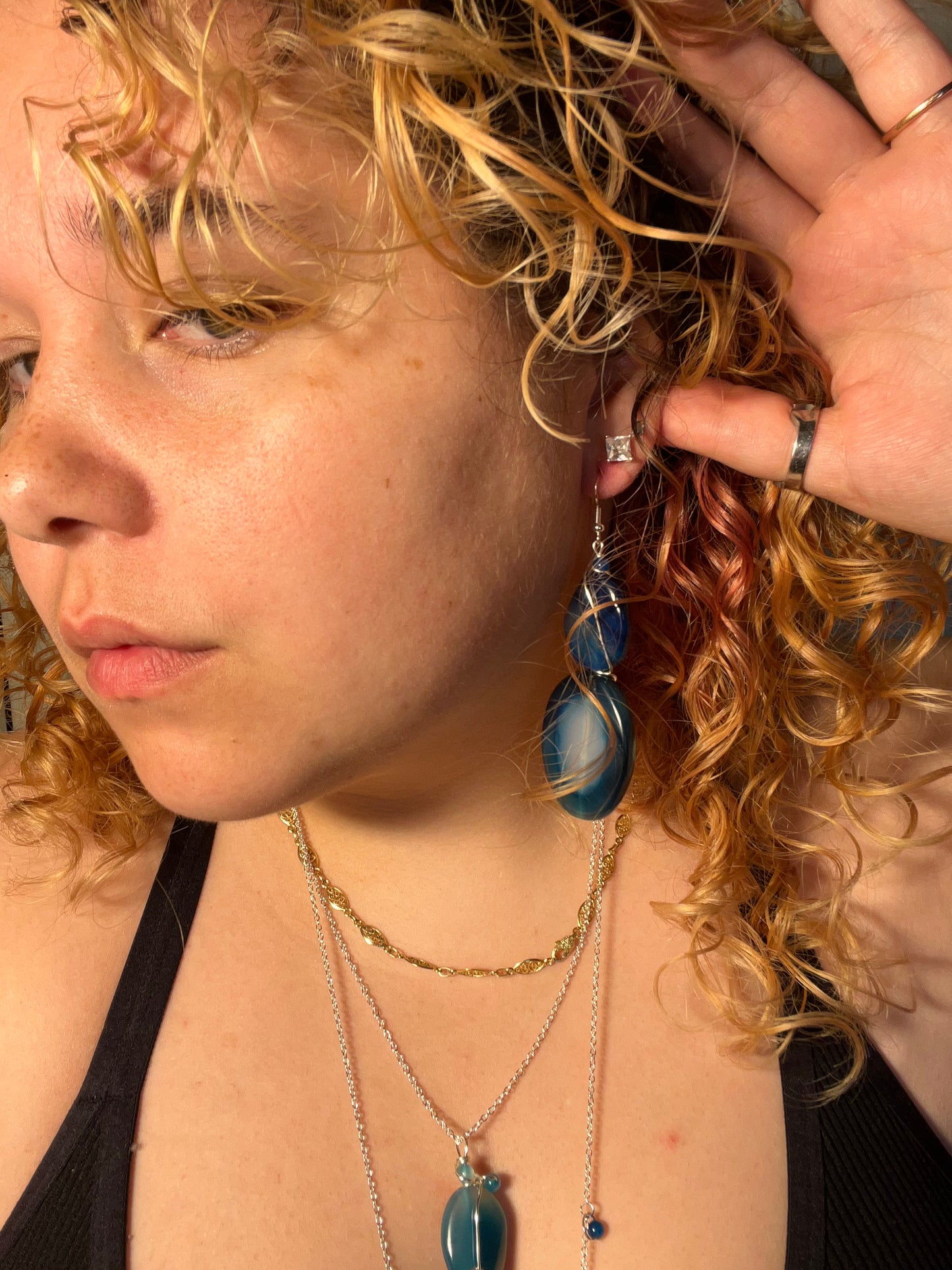 Blue Lace Agate Earrings 💙🩵