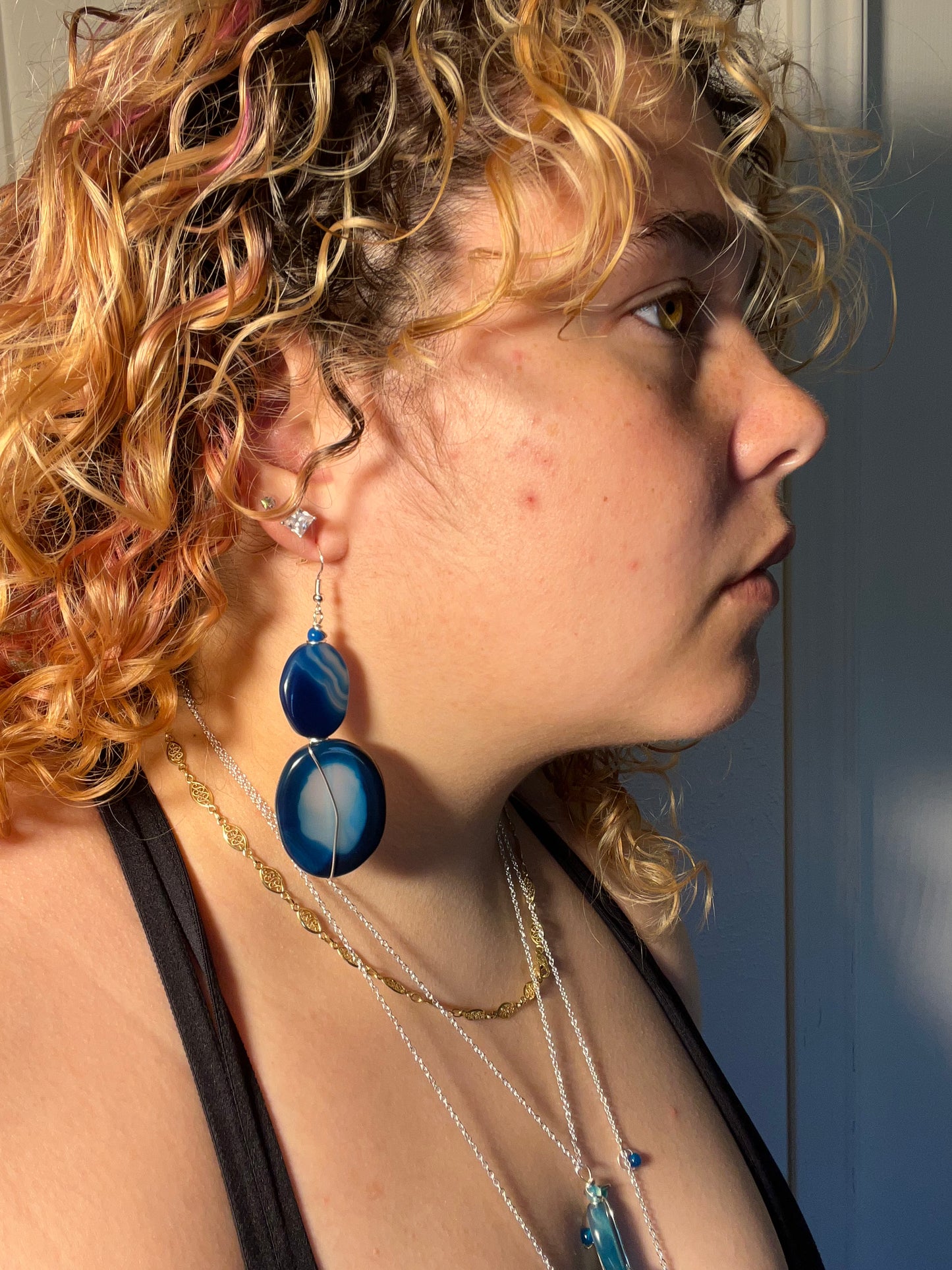Blue Lace Agate Earrings 💙🩵