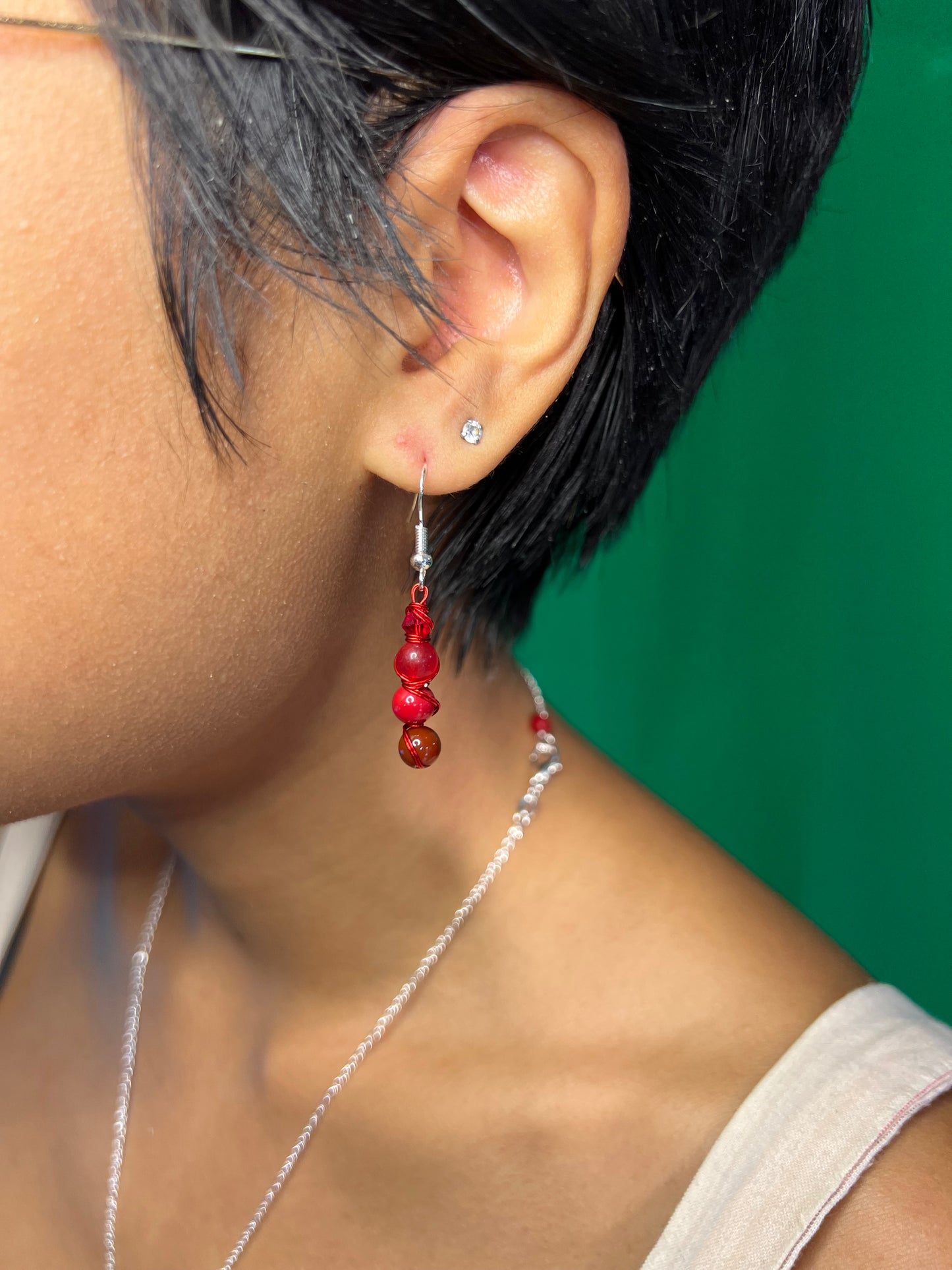 🔥 Sacred Spark – Cherry Quartz & Carnelian Jewelry Set