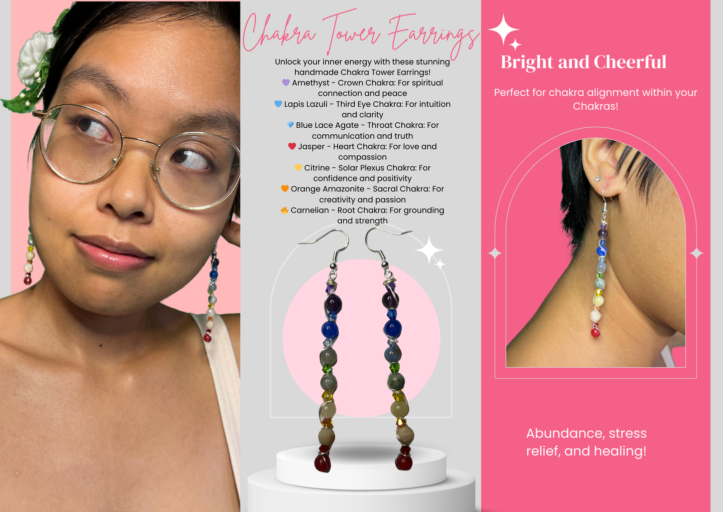 🌈 Chakra Alignment Earrings – “Celestial Flow”