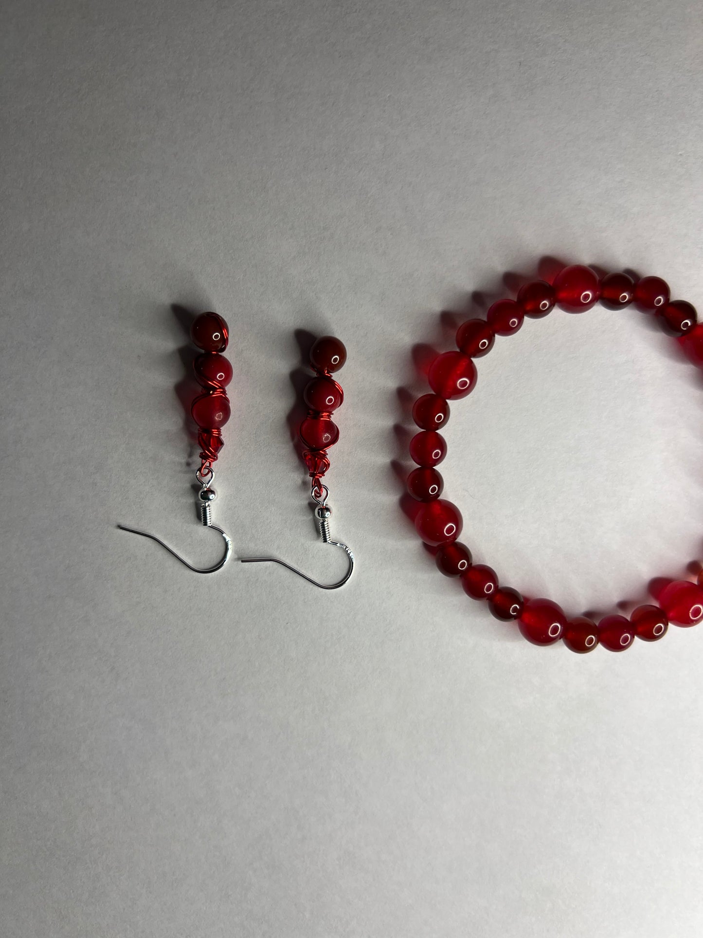 🔥 Sacred Spark – Cherry Quartz & Carnelian Jewelry Set