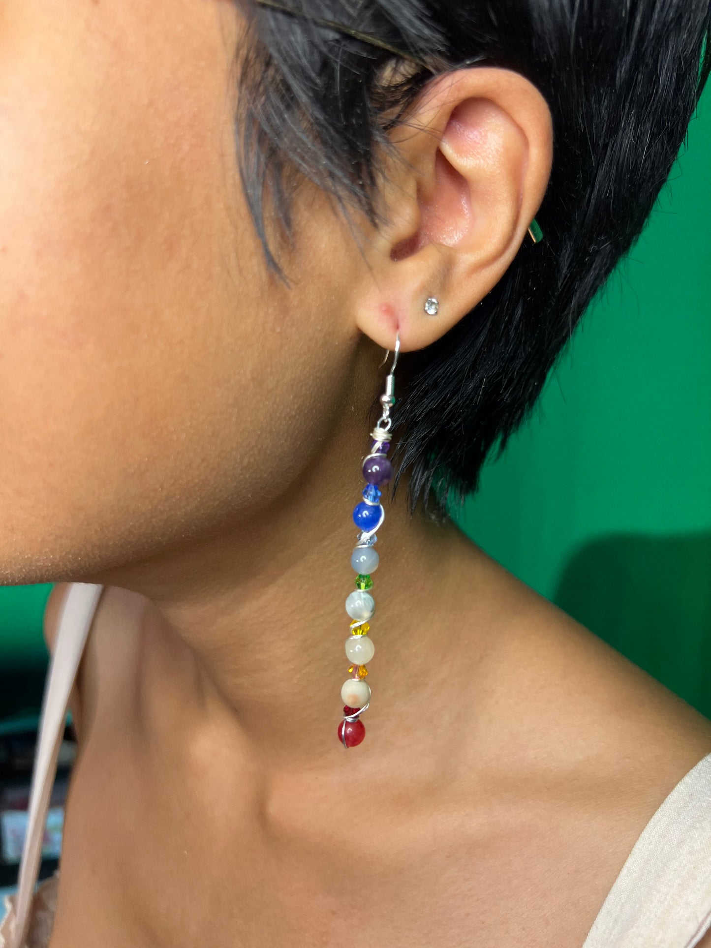 🌈 Chakra Alignment Earrings – “Celestial Flow”
