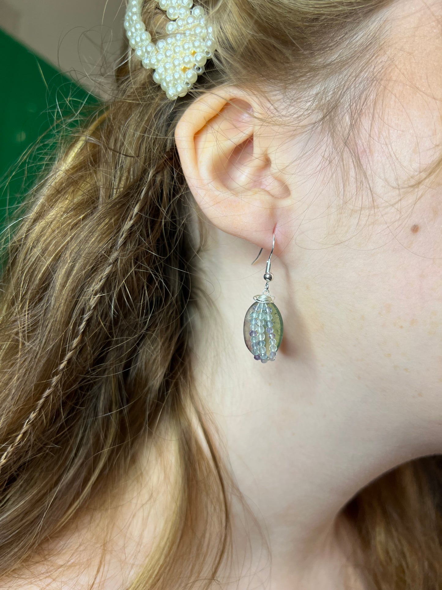 Faceted Fluorite Earrings – “Clarity Cascade”