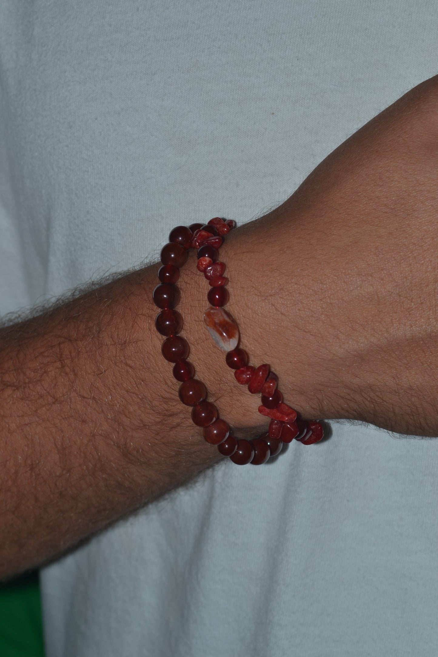 Cherry Quartz & Carnelian Power Bracelet – Masculine Energy for Grounding, Action & Strength