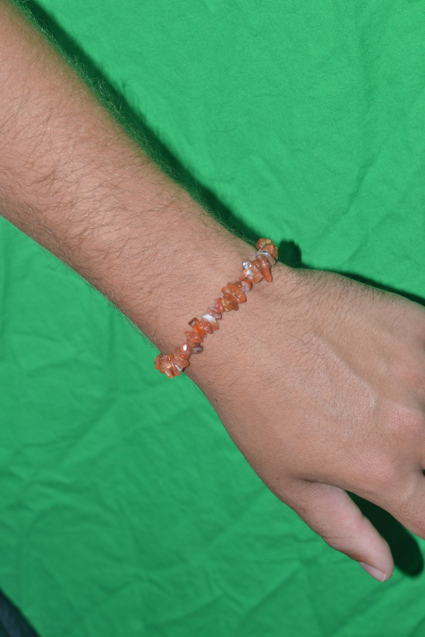 Fire Agate & Jasper Chip Bead Bracelet – Grounding & Protective Energy