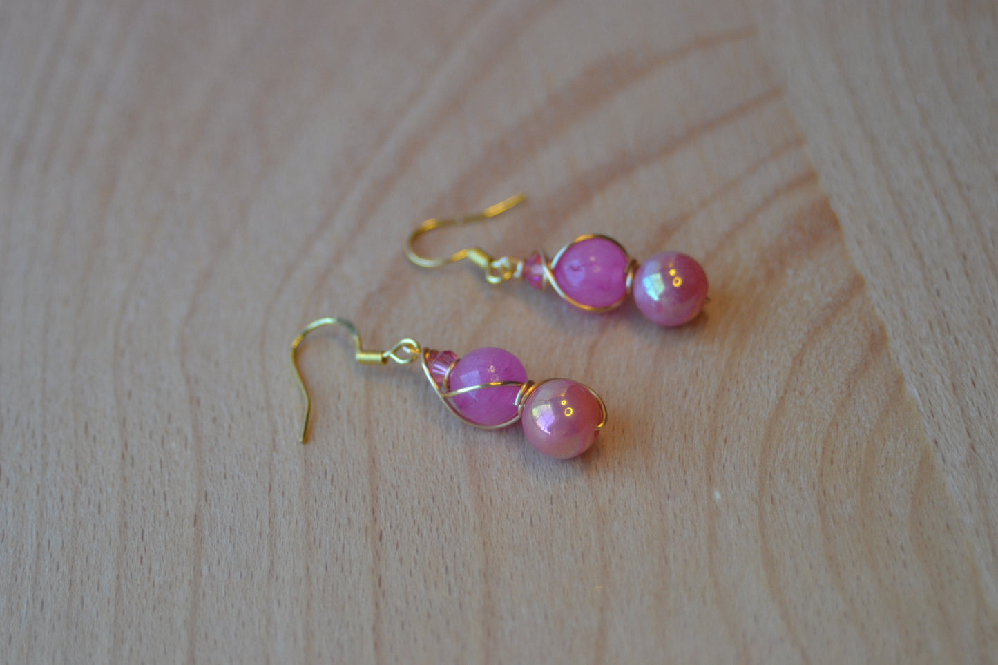 Pink Jade & Gold Set – Heart-Centered Confidence & Grace (925 Necklace + Earrings)