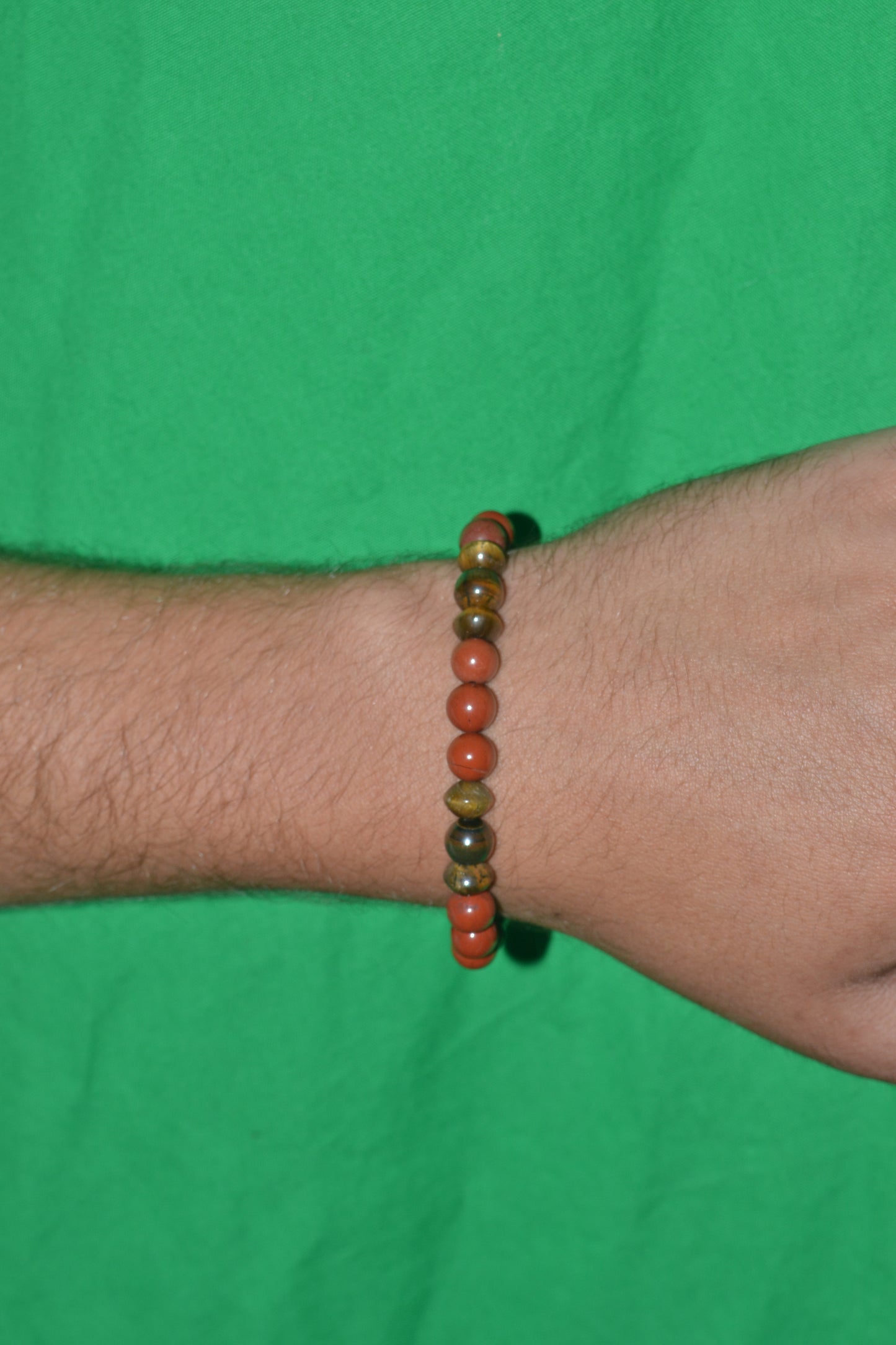 Red Jasper & Yellow Tiger’s Eye Bracelet – Grounded Masculine Energy & Courage