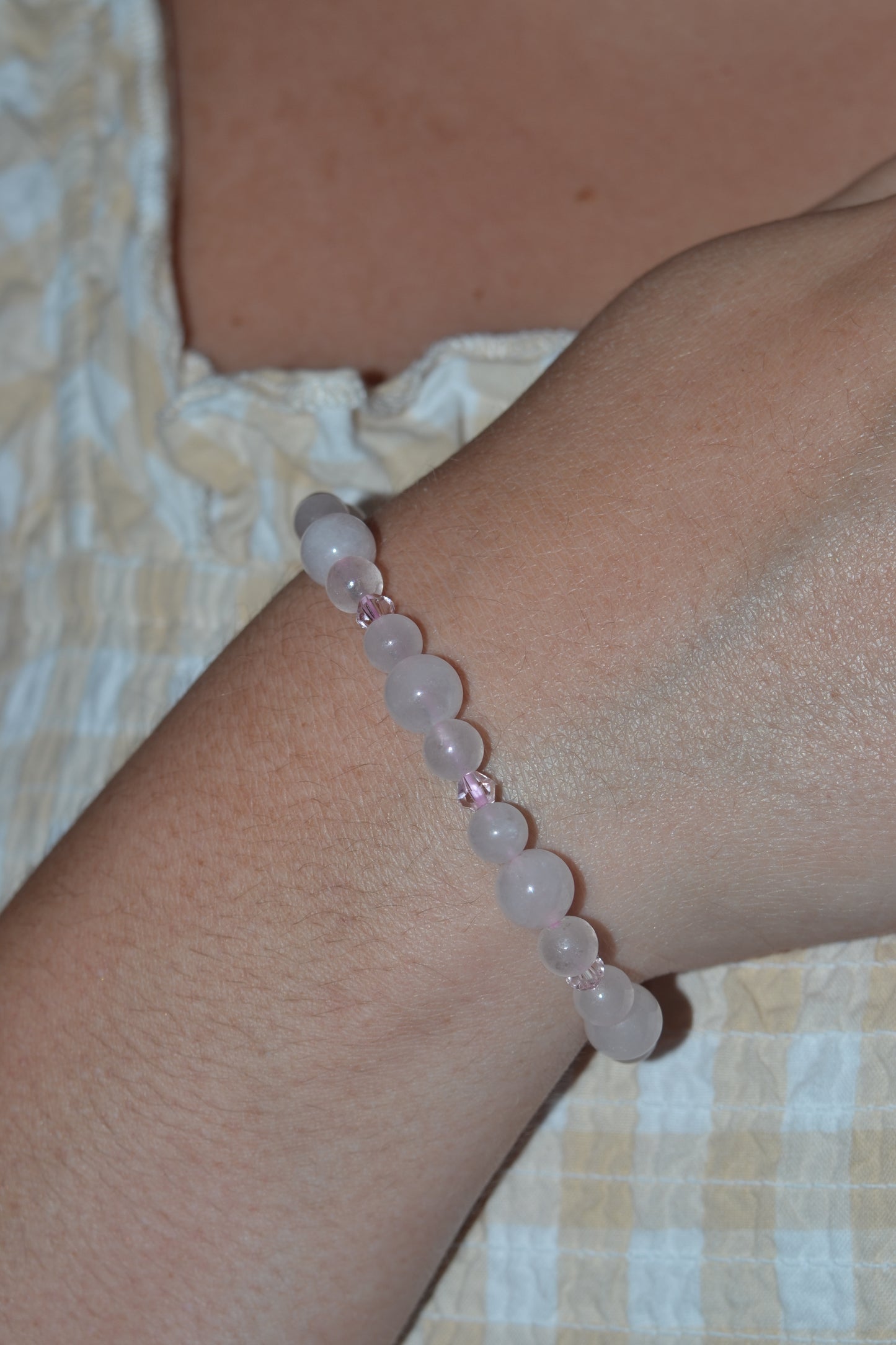 Rose Gold Rose Quartz Heart Earrings & Bracelet Set – Love & Sweetness