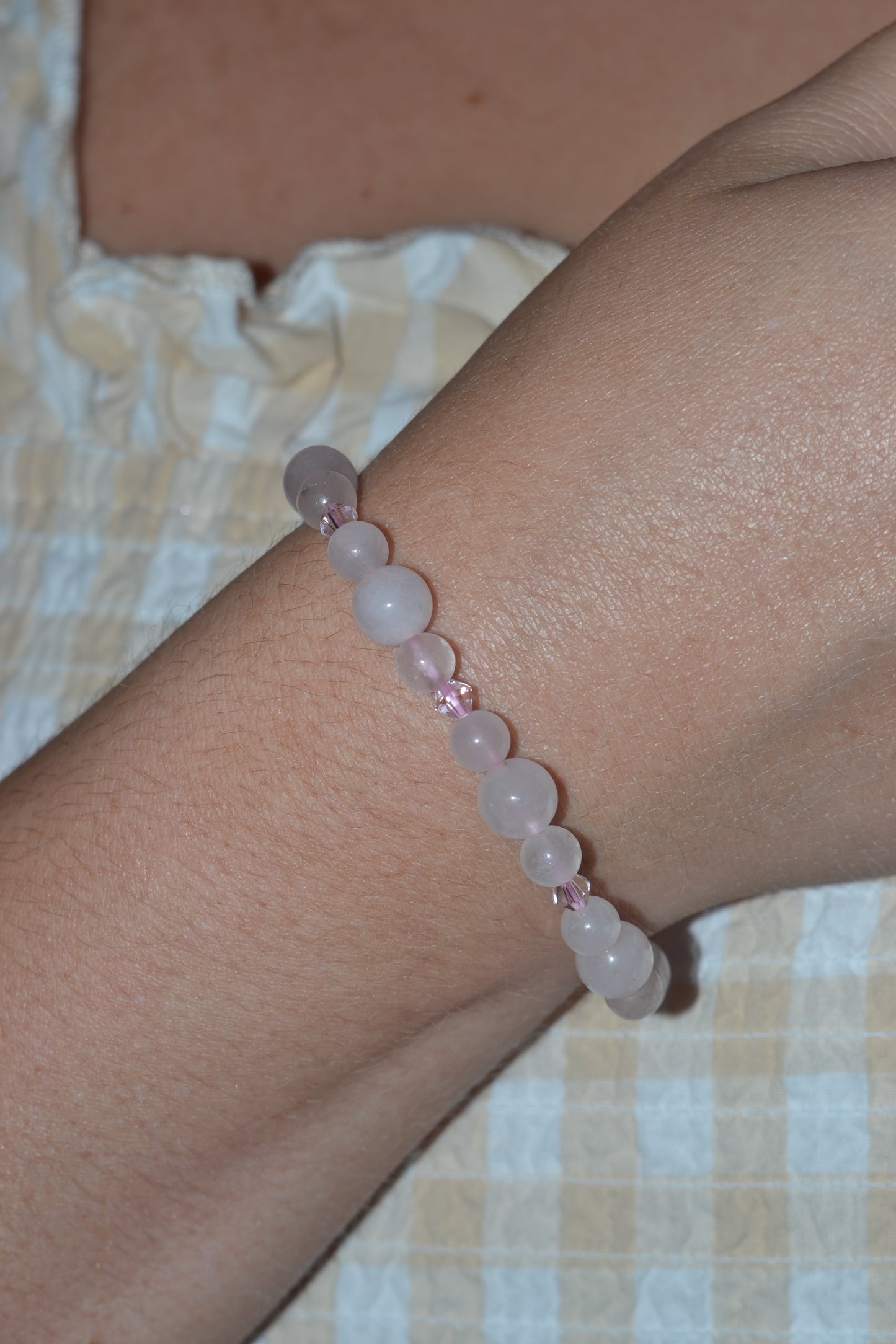 Rose Gold Rose Quartz Heart Earrings & Bracelet Set – Love & Sweetness