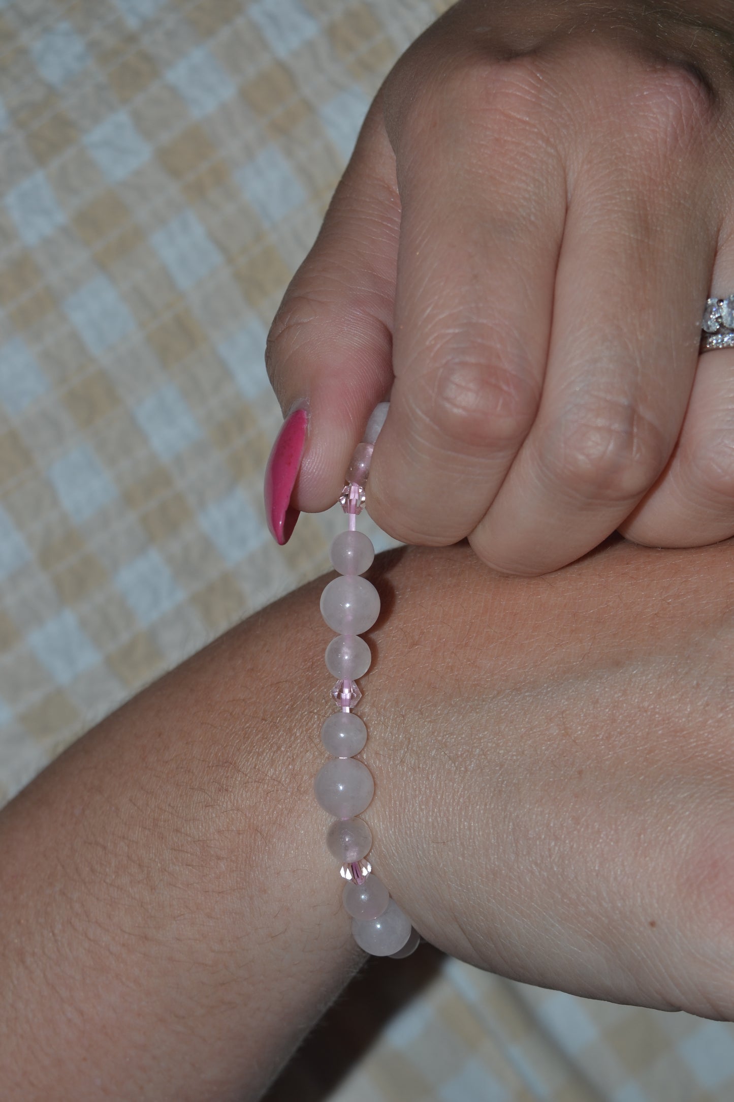 Rose Gold Rose Quartz Heart Earrings & Bracelet Set – Love & Sweetness