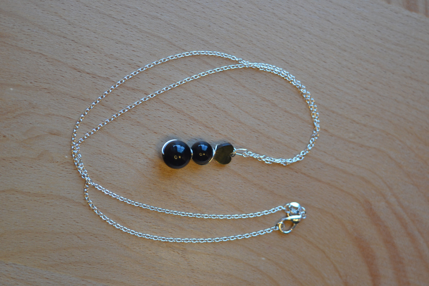 Black Onyx & Mother of Pearl Necklace – Protection, Power & Intuition