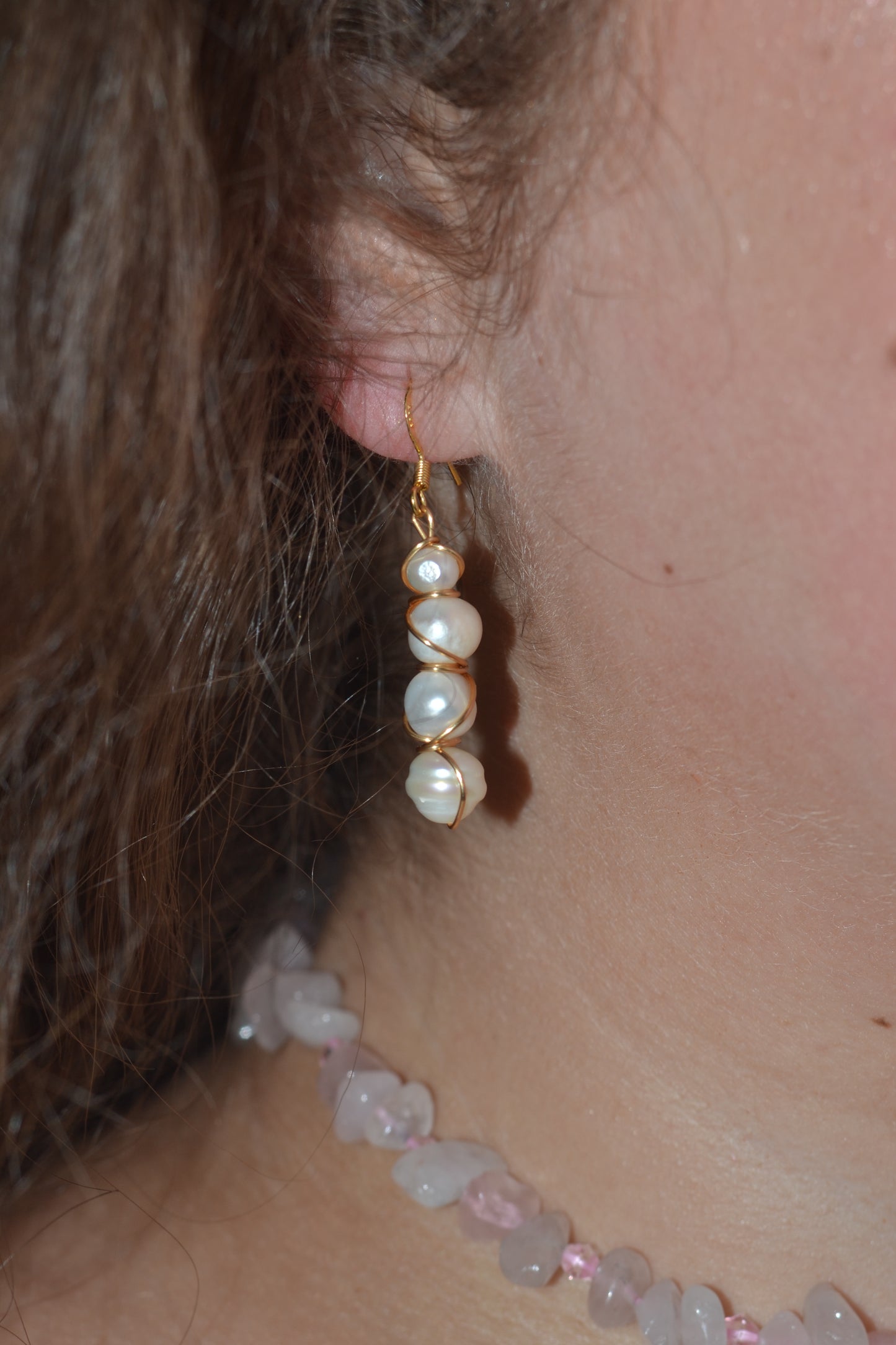 4-Tier Freshwater Pearl Earrings