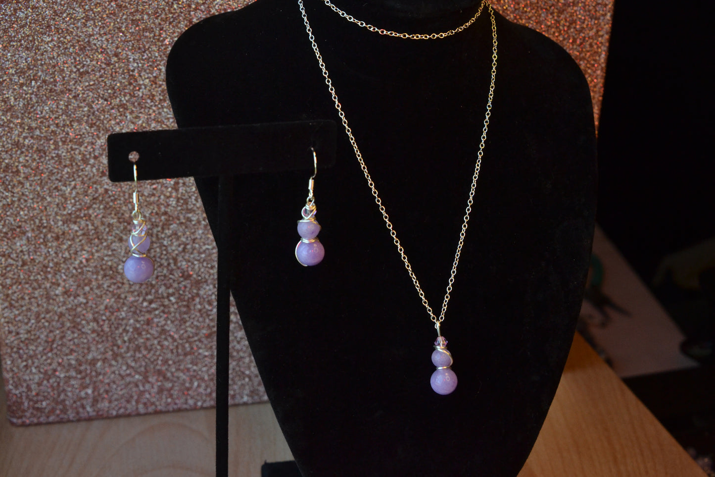Lavender Quartz & Sterling Silver Set – Graceful Healing & Gentle Power (925 Necklace + Earrings)
