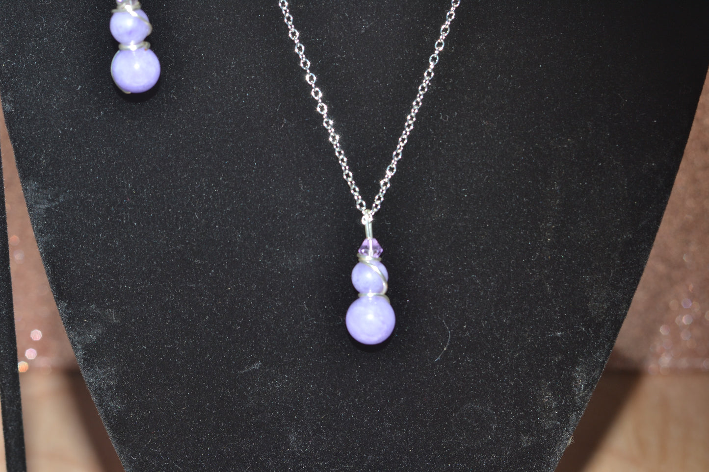 Lavender Quartz & Sterling Silver Set – Graceful Healing & Gentle Power (925 Necklace + Earrings)