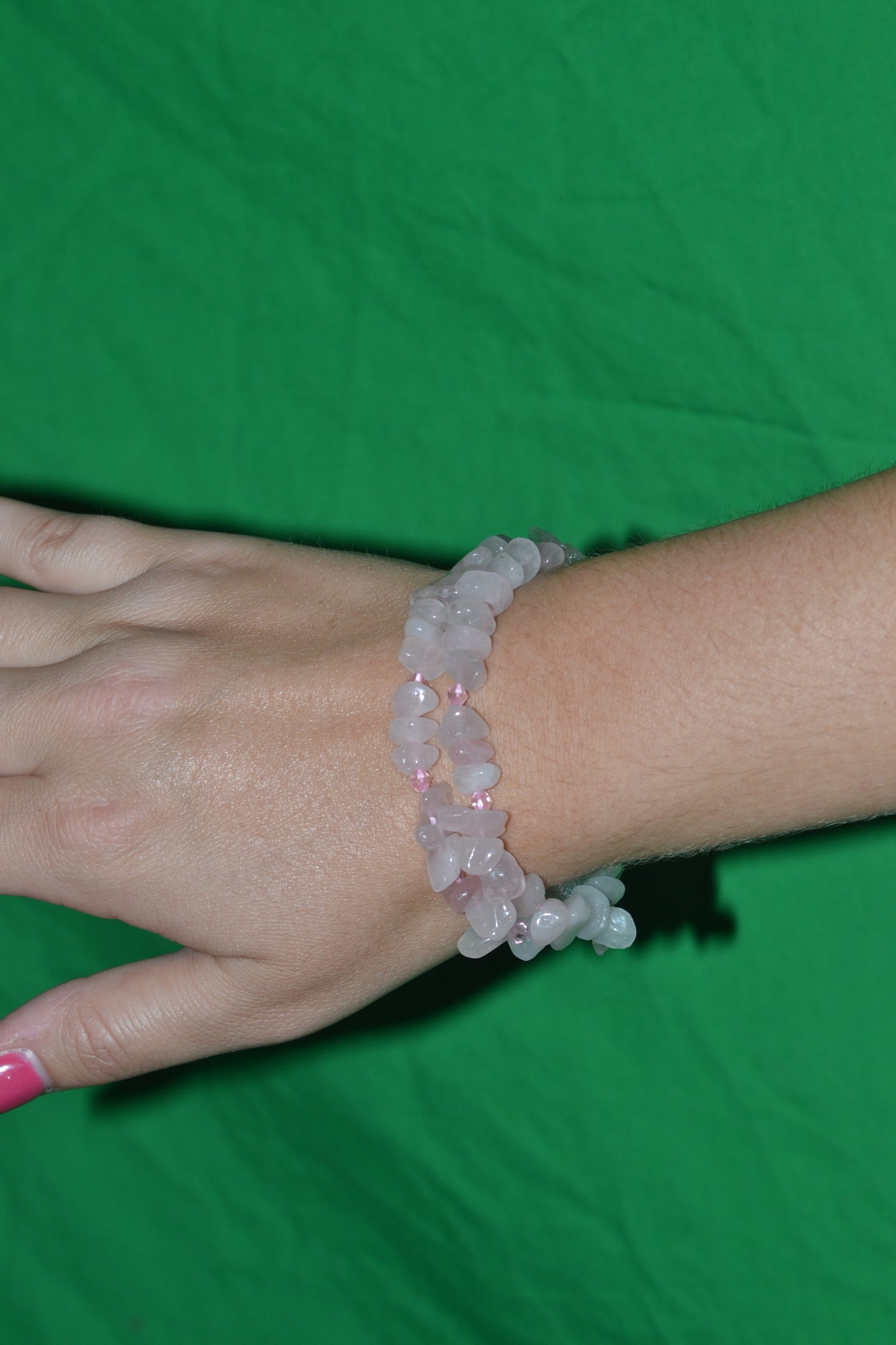 Rose Quartz Chip Bead Choker – Confidence & Heart Protection Necklace
