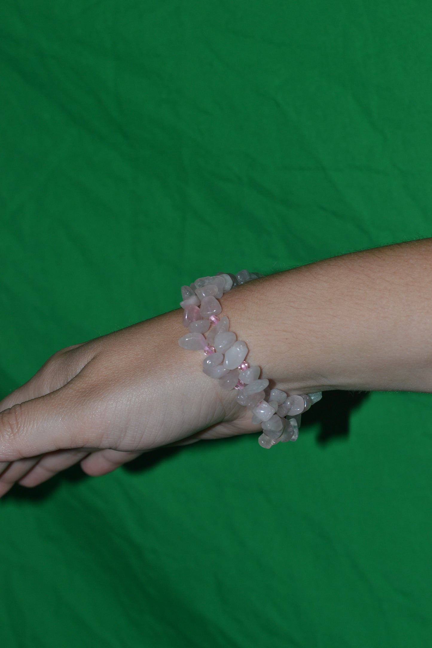 Rose Quartz Chip Bead Choker – Confidence & Heart Protection Necklace