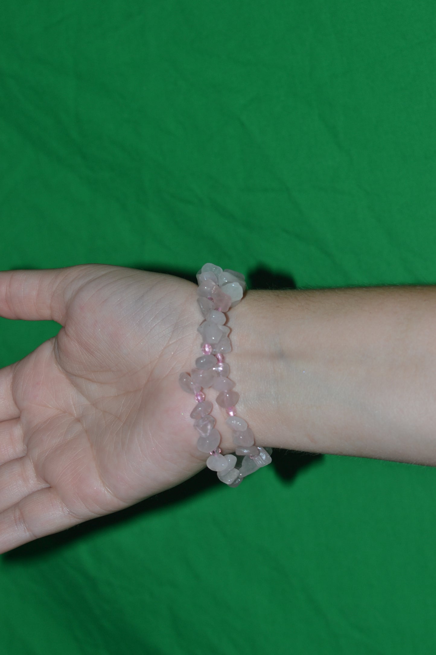 Rose Quartz Chip Bead Choker – Confidence & Heart Protection Necklace