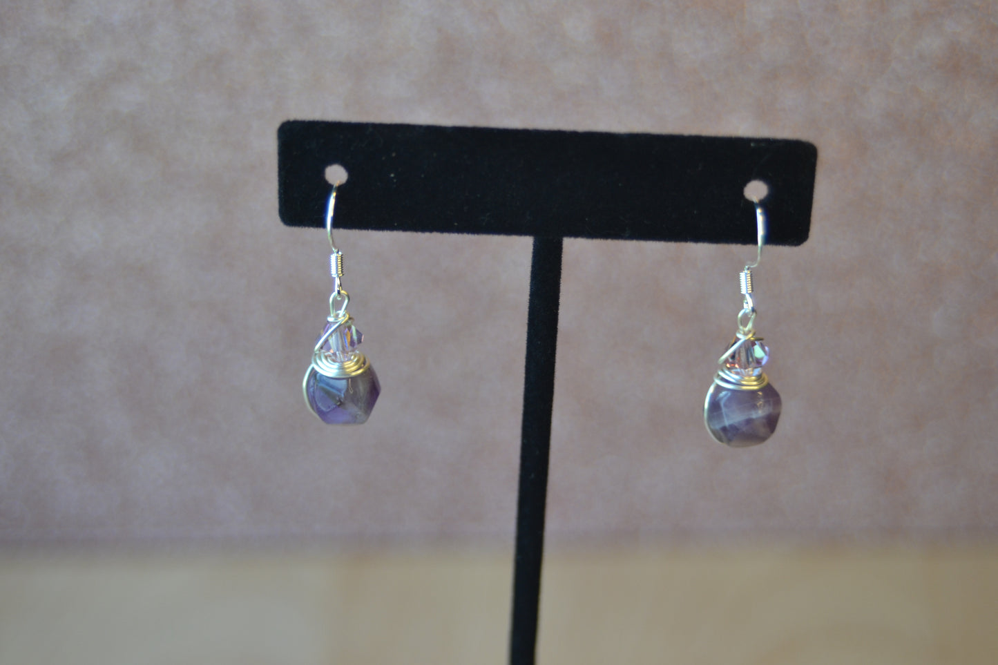 Amethyst & Crystal Sterling Silver Set – Intuition & Elegance (925 Necklace + Earrings)