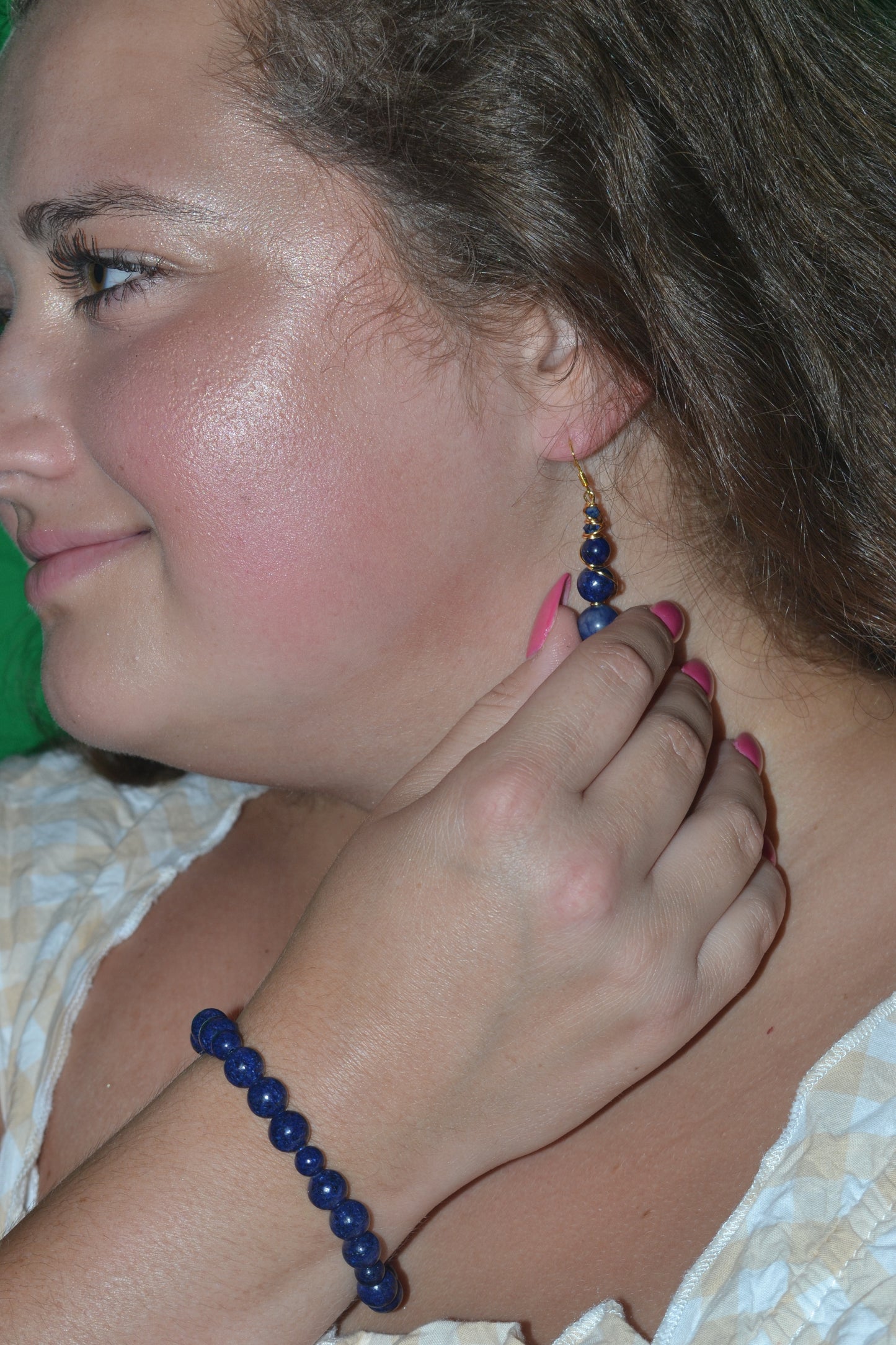 Lapis Lazuli Bracelet & Earring Set – Truth, Wisdom & Royal Radiance
