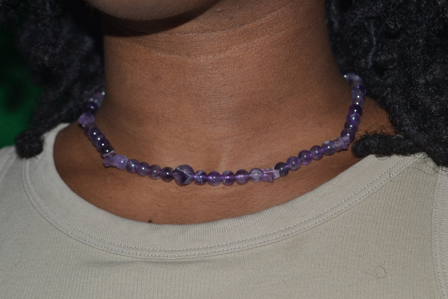 💜 Celestial Calm – Amethyst Choker & Earring Set