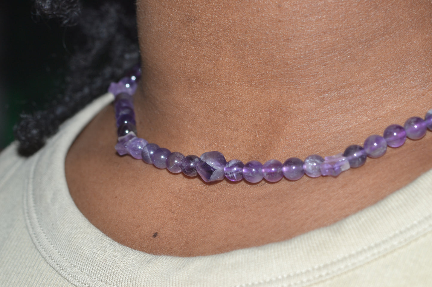 💜 Celestial Calm – Amethyst Choker & Earring Set