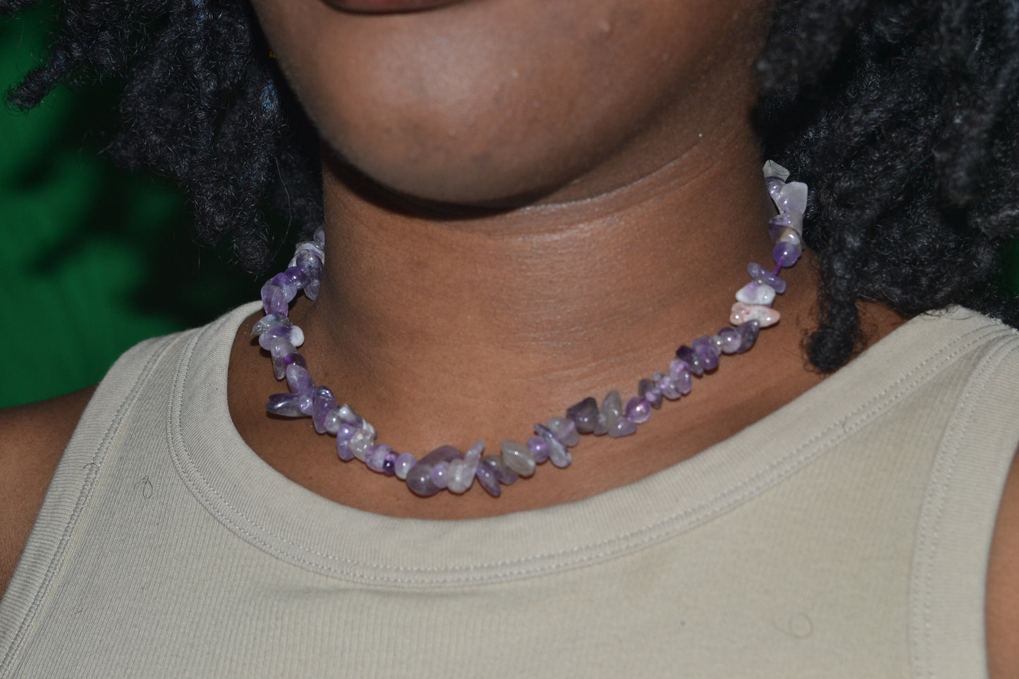 💜 Raw Radiance – Amethyst Chip Choker