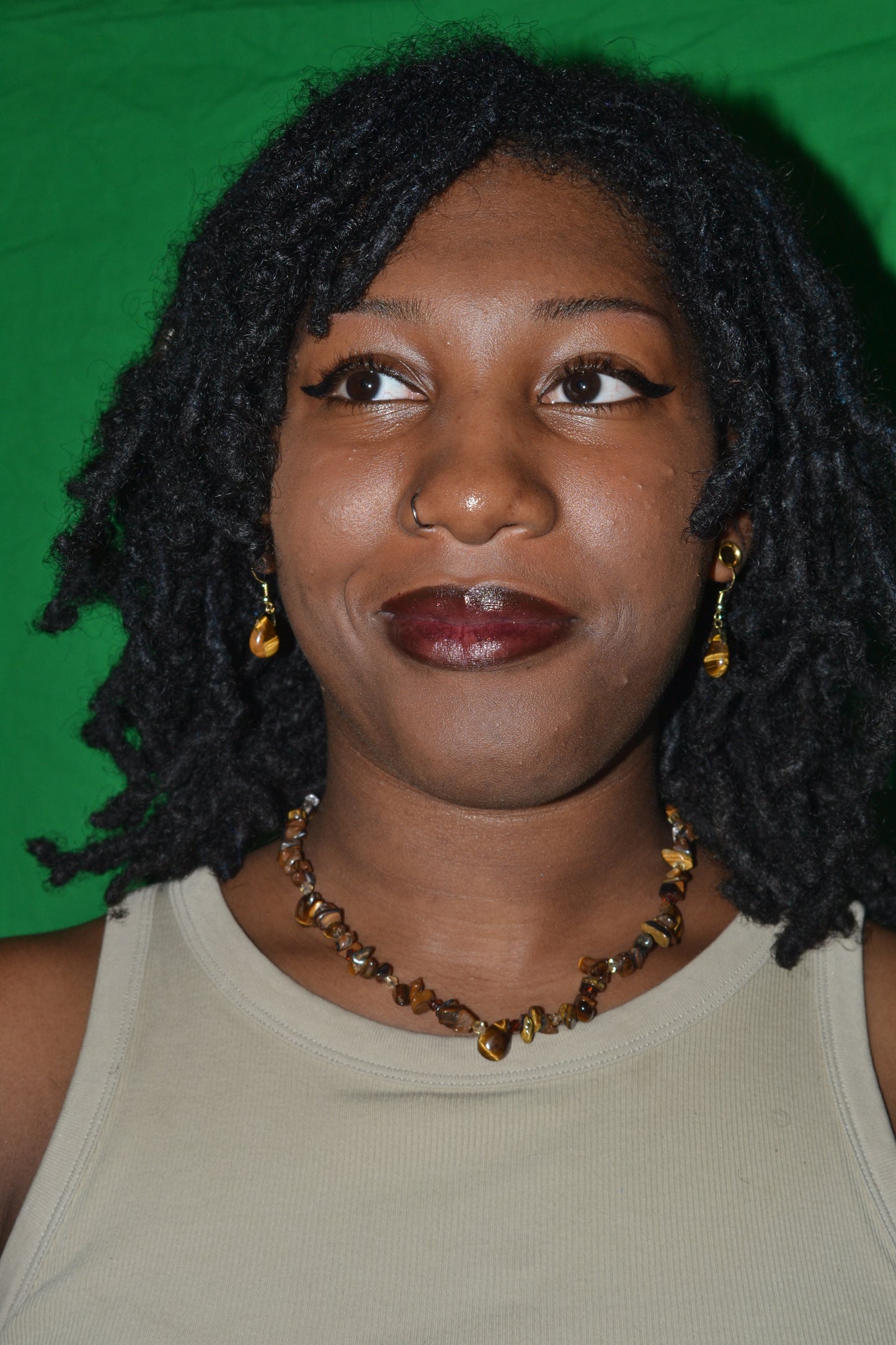 Tiger’s Eye Choker & Teardrop Earrings Set – Grounding & Confidence Jewelry