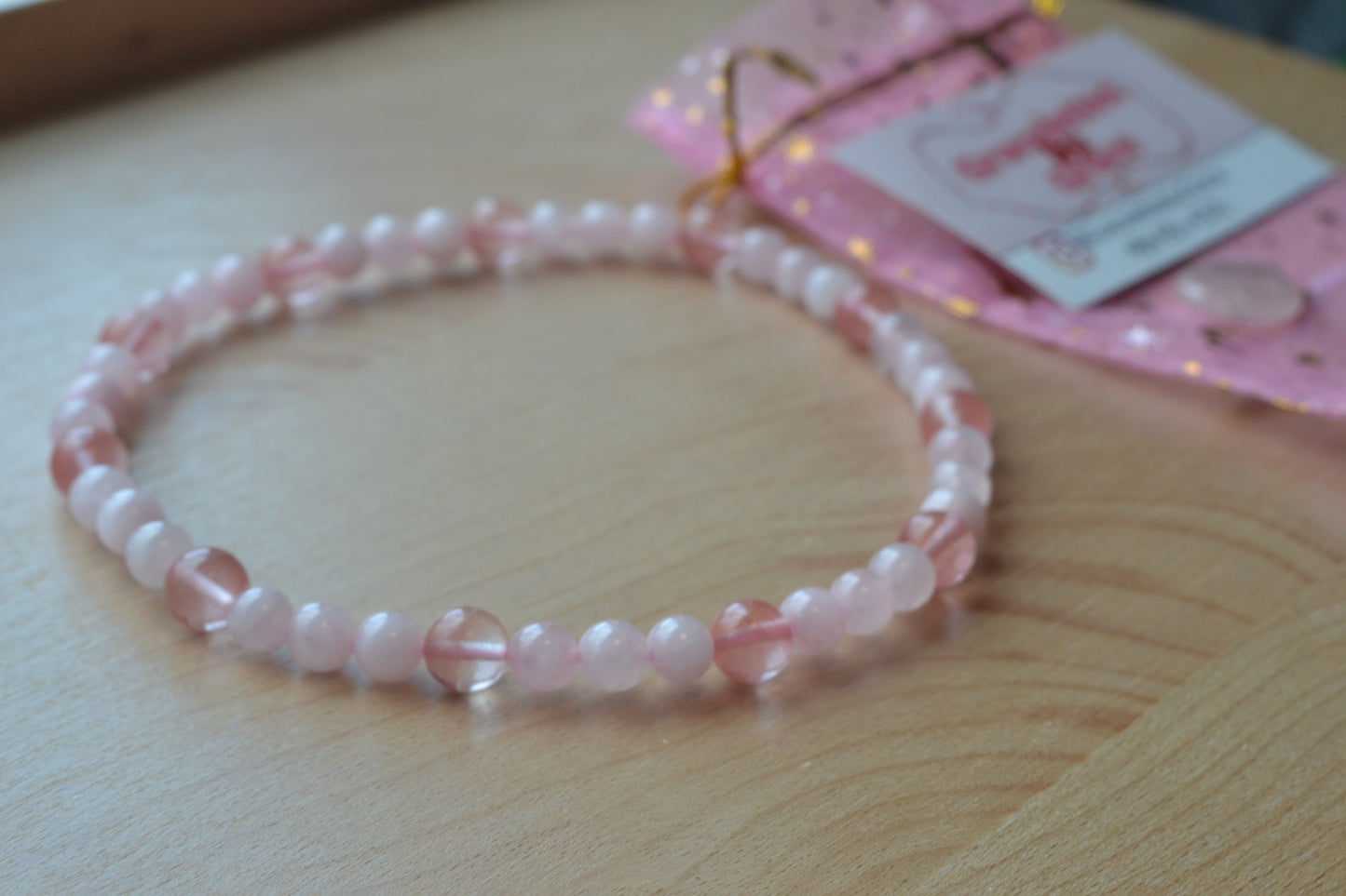 Cherry Quartz & Rose Quartz Set with Choker, Bracelet, Earrings, Necklace