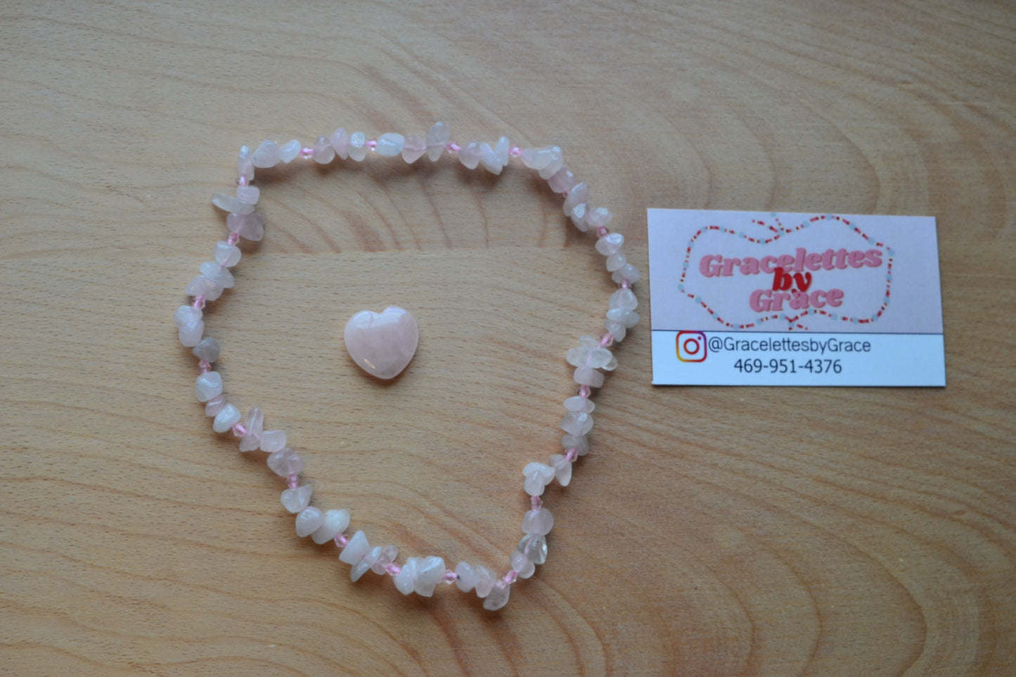 Rose Quartz Chip Bead Choker – Confidence & Heart Protection Necklace