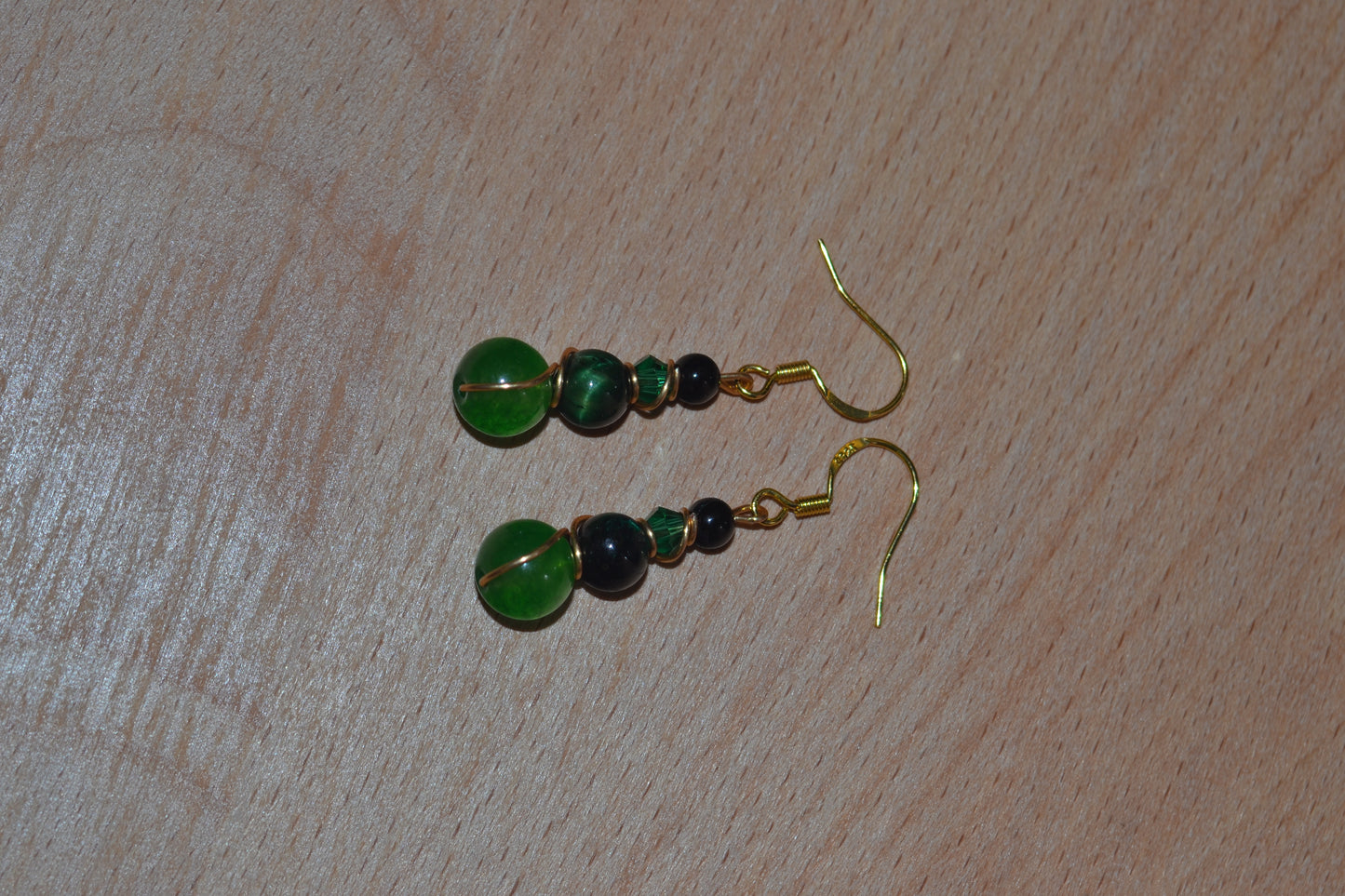 Voltage Green Dangle Earrings (Gold or Silver)