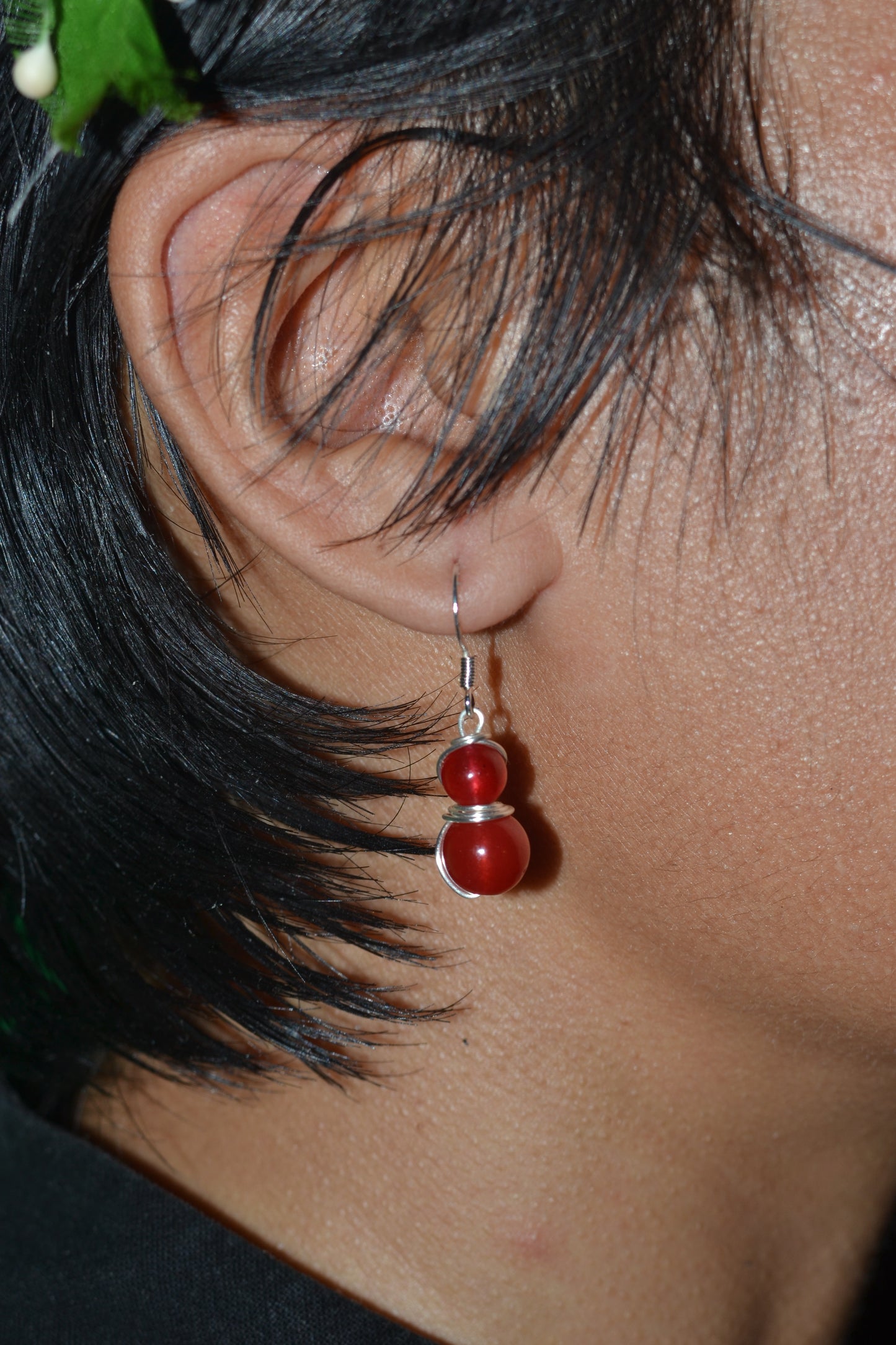 Cherry Quartz Earrings – Graceful Clarity in Silver