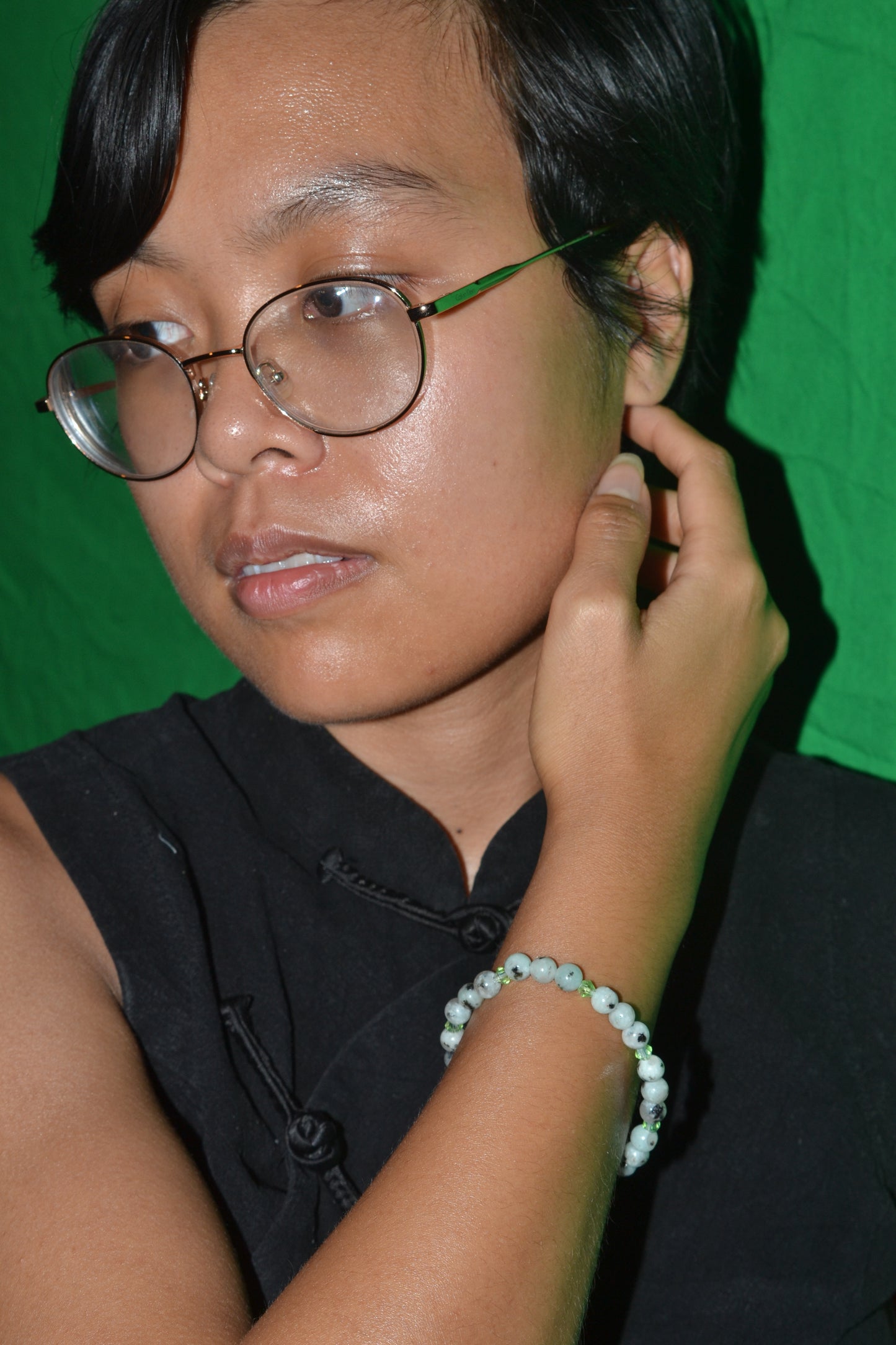 Green Sesame Jasper Bracelet – Subtle Earthy Elegance