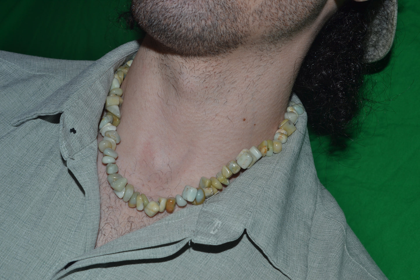 Chunky Amazonite Choker – Truth, Boundaries & Ocean Power (18")