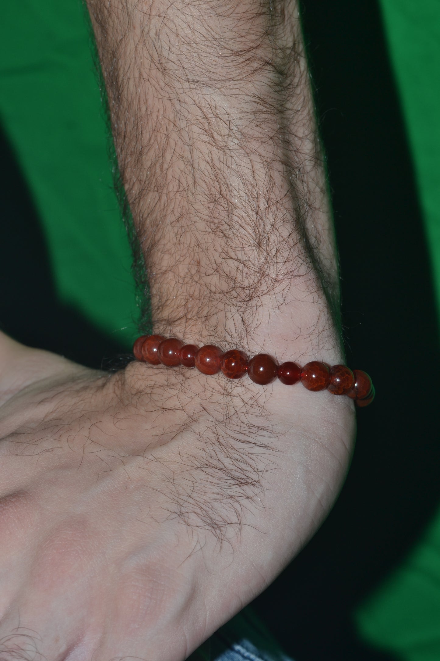 Fire Agate & Carnelian Bracelet – Grounding Masculine Energy & Vitality