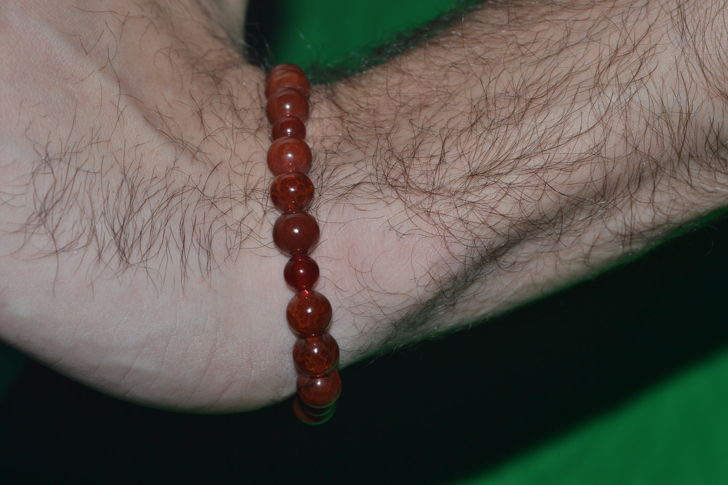 Fire Agate & Carnelian Bracelet – Grounding Masculine Energy & Vitality