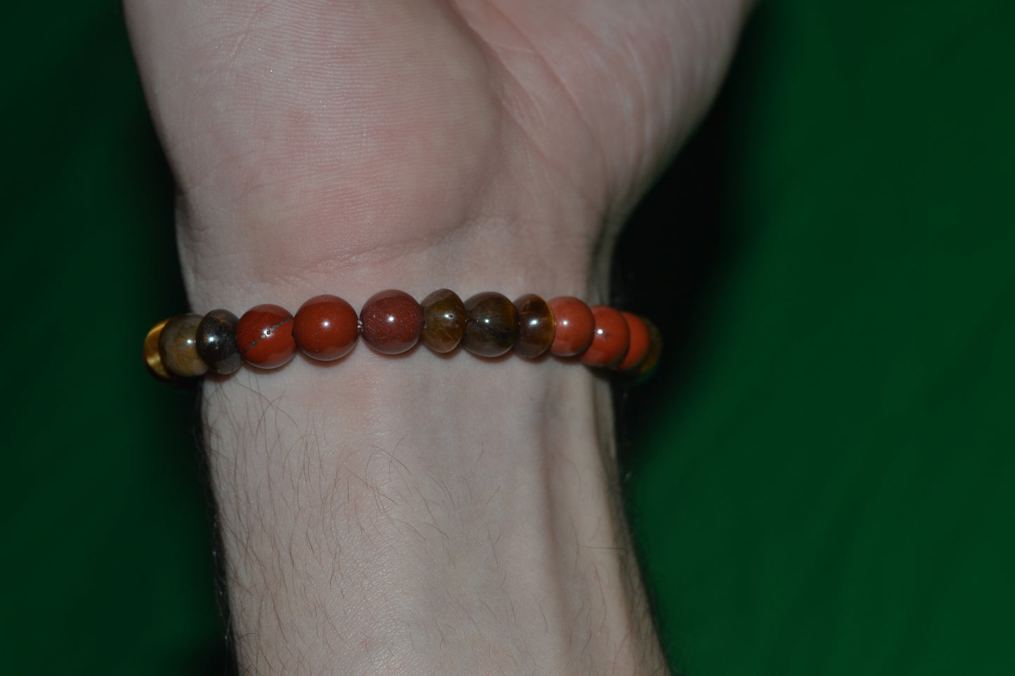 Red Jasper & Yellow Tiger’s Eye Bracelet – Grounded Masculine Energy & Courage