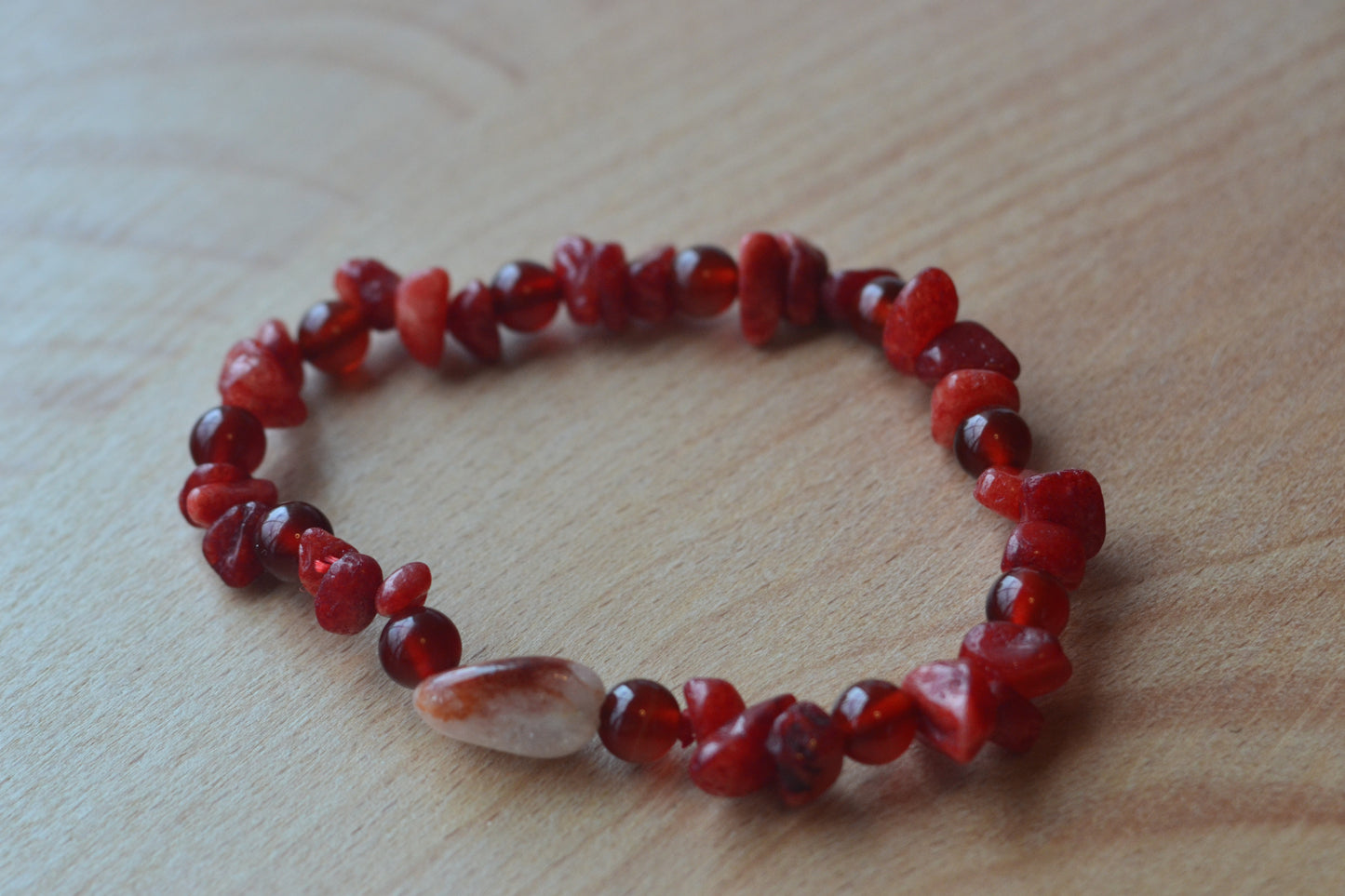Cherry Quartz & Carnelian Power Bracelet – Masculine Energy for Grounding, Action & Strength