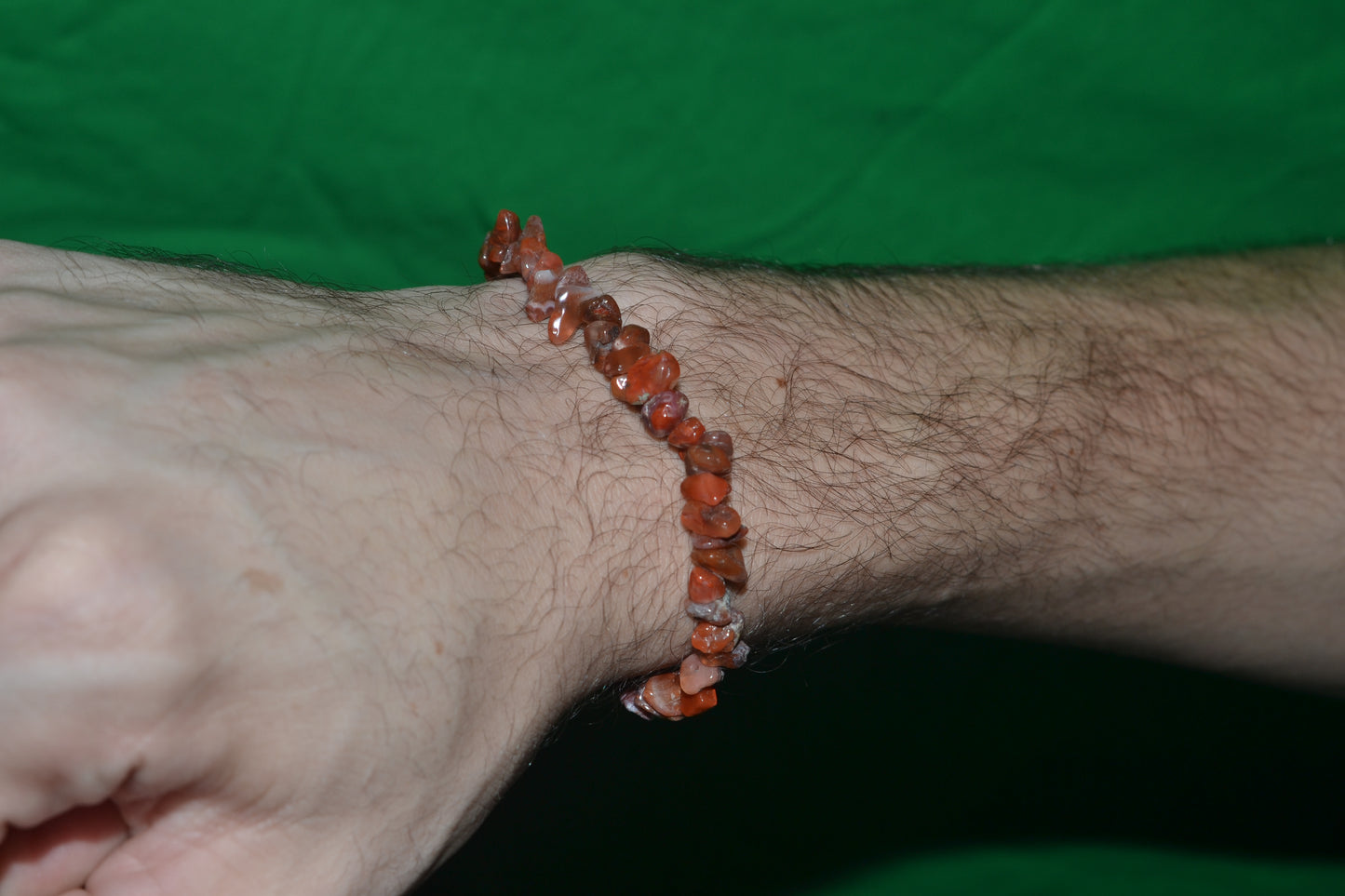 Fire Agate & Jasper Chip Bead Bracelet – Grounding & Protective Energy