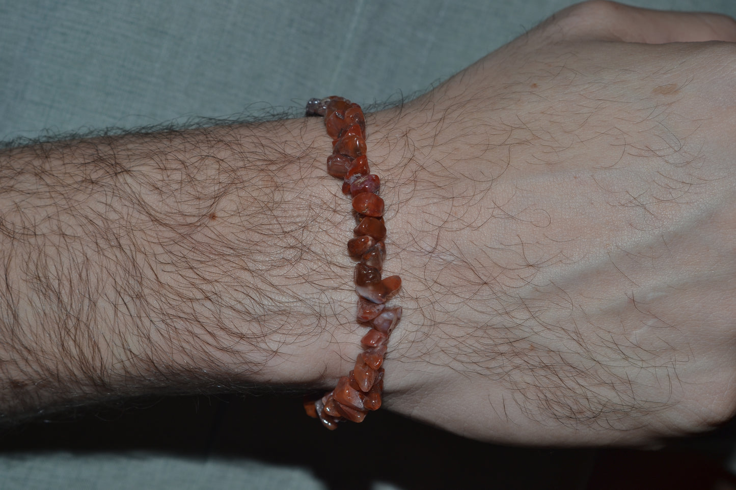 Fire Agate & Jasper Chip Bead Bracelet – Grounding & Protective Energy