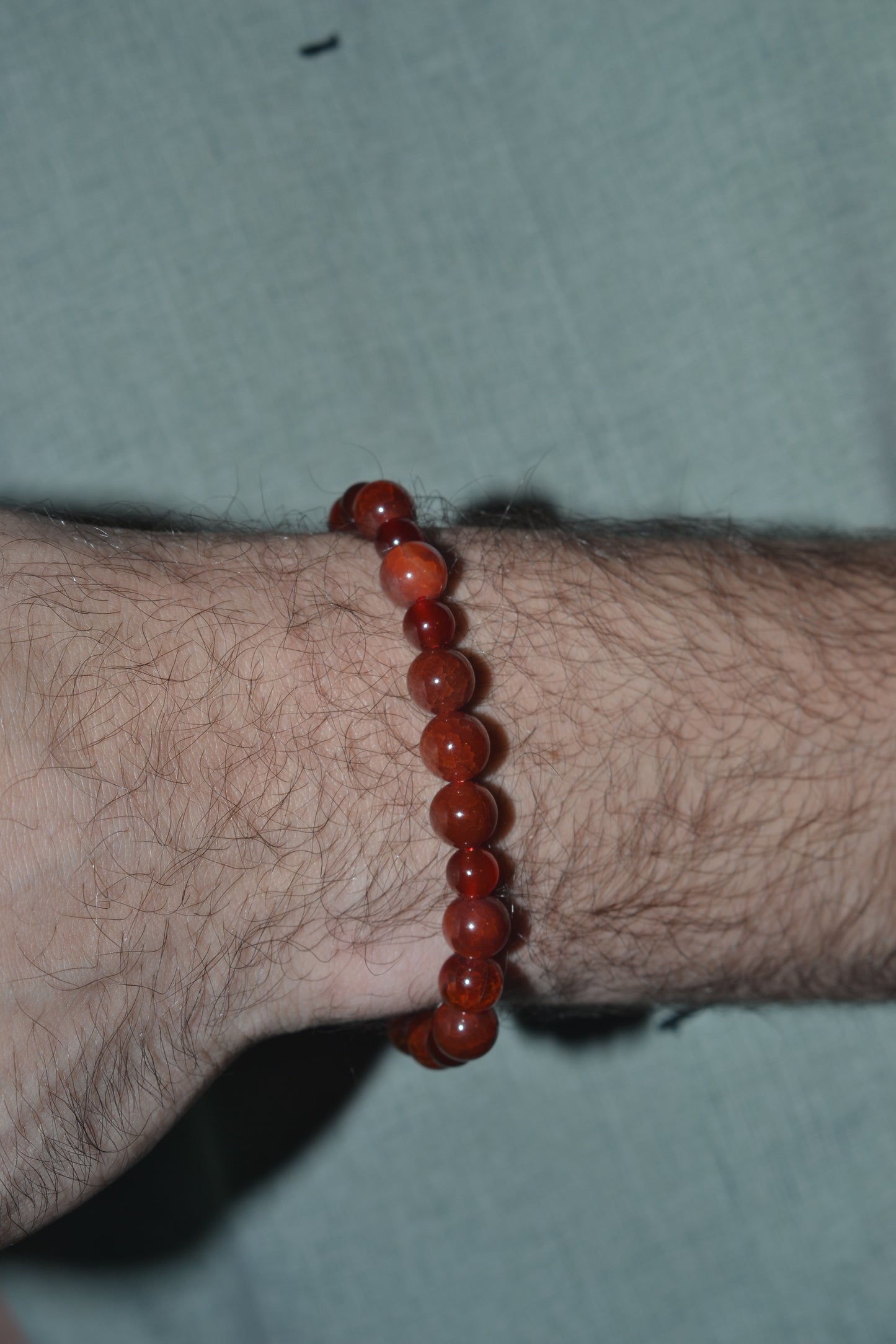 Fire Agate & Carnelian Bracelet – Grounding Masculine Energy & Vitality