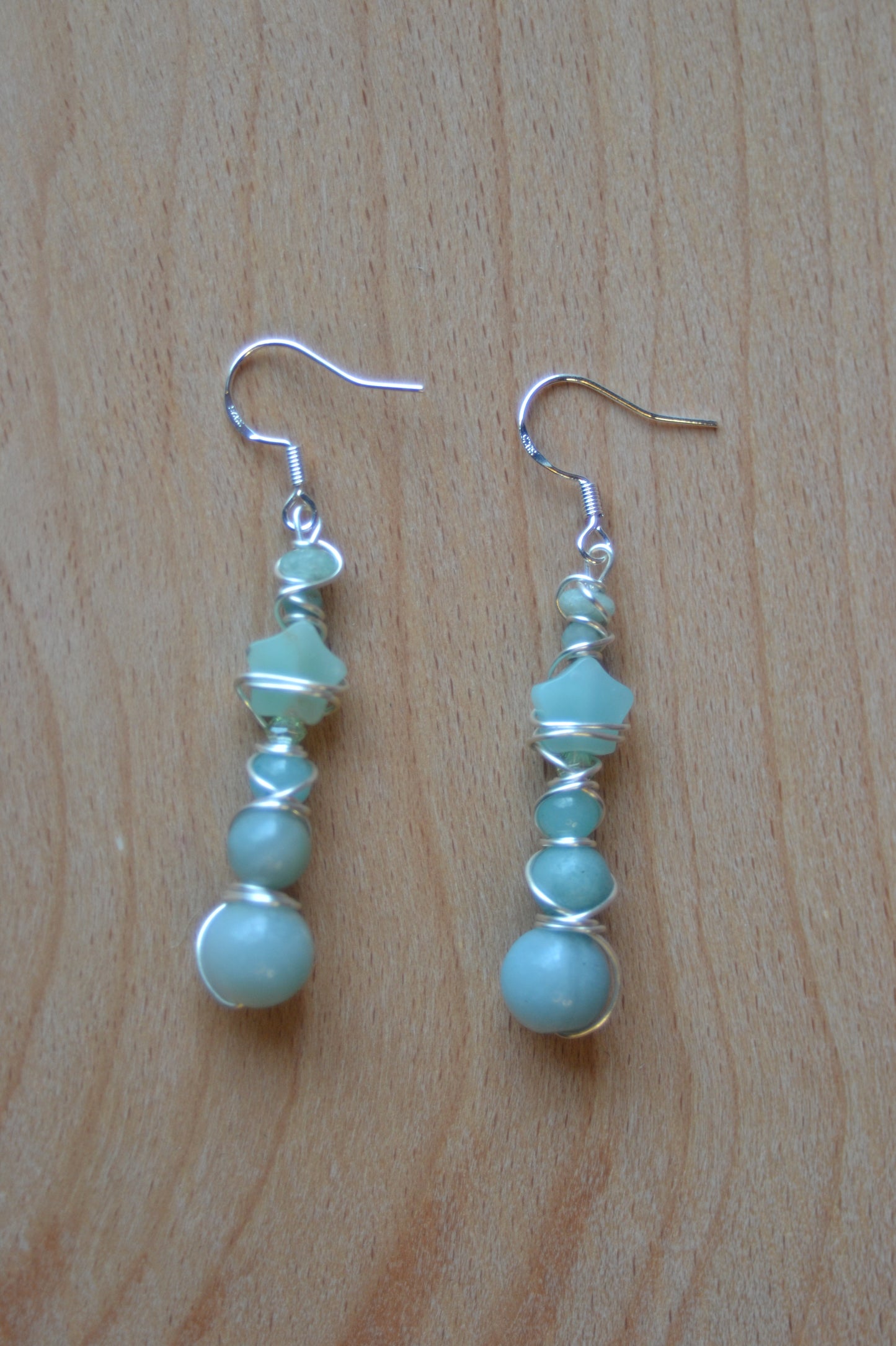 Amazonite star earrings