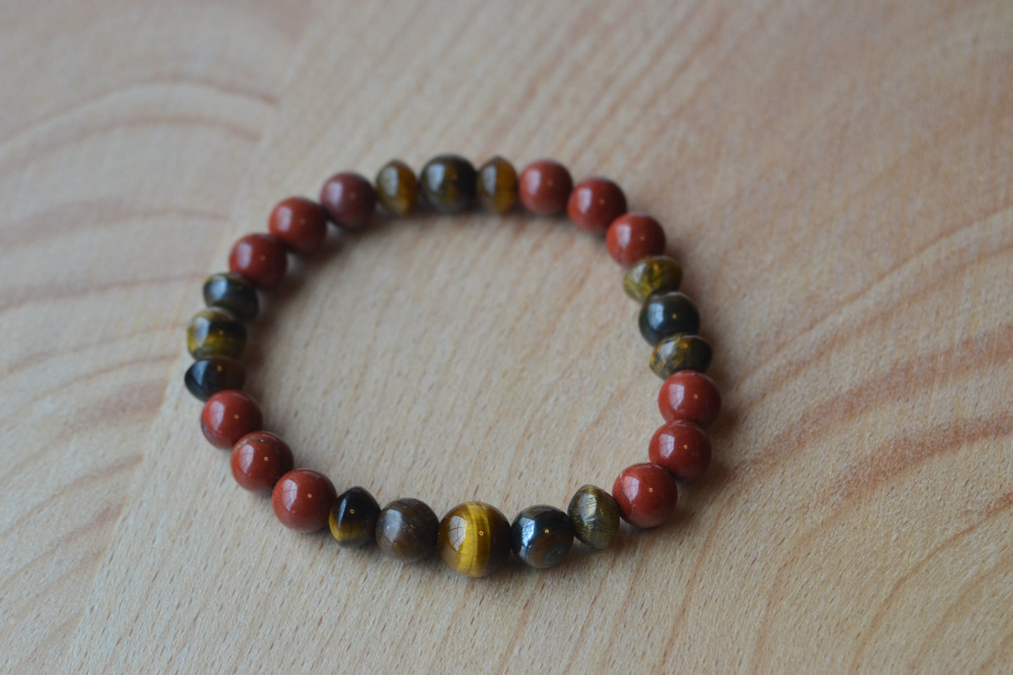Red Jasper & Yellow Tiger’s Eye Bracelet – Grounded Masculine Energy & Courage