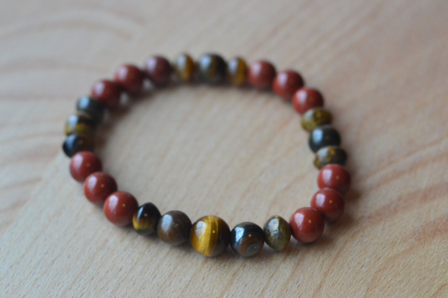 Red Jasper & Yellow Tiger’s Eye Bracelet – Grounded Masculine Energy & Courage