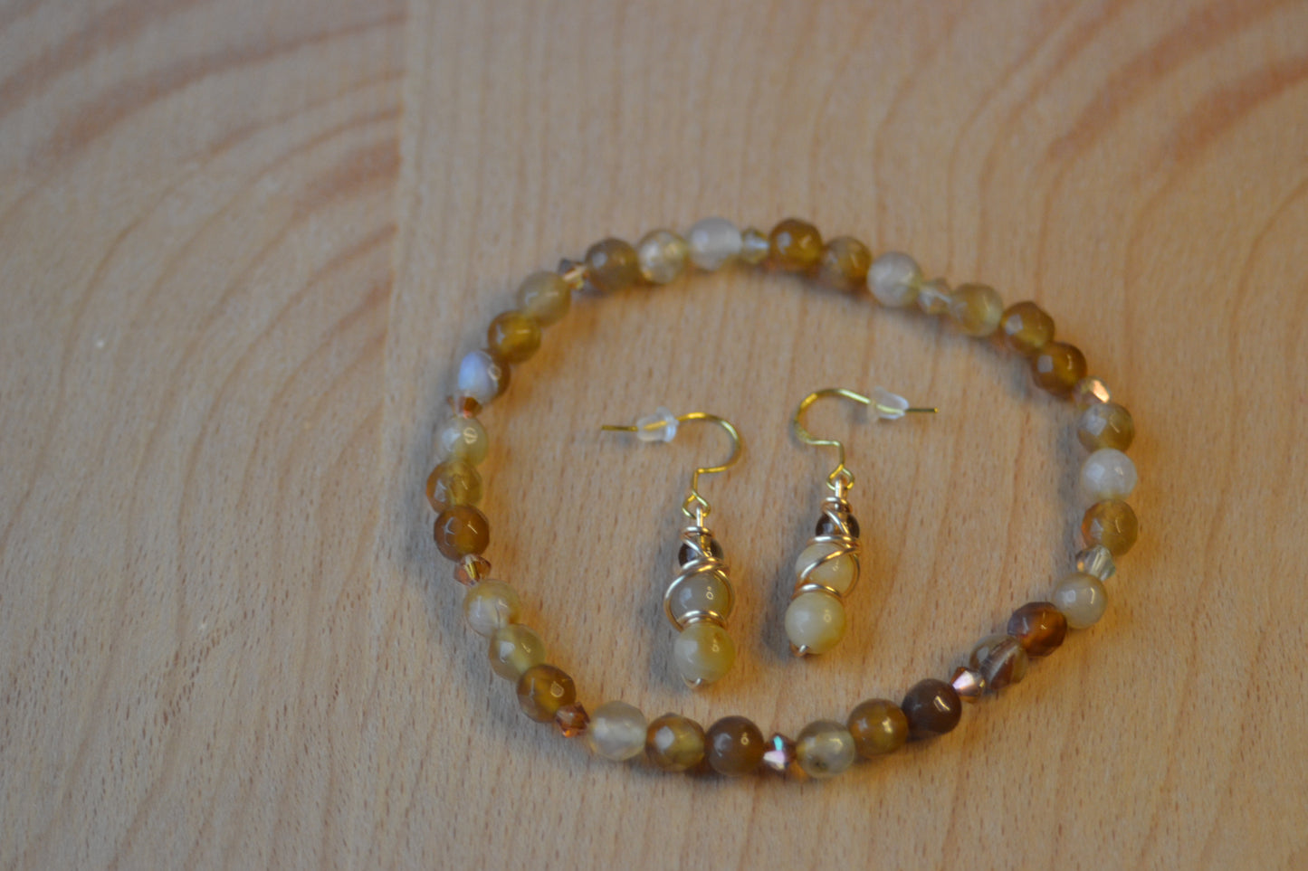 Yellow Jade & Smoky Quartz Jewelry Set – Radiant Feminine Energy & Empowered Joy