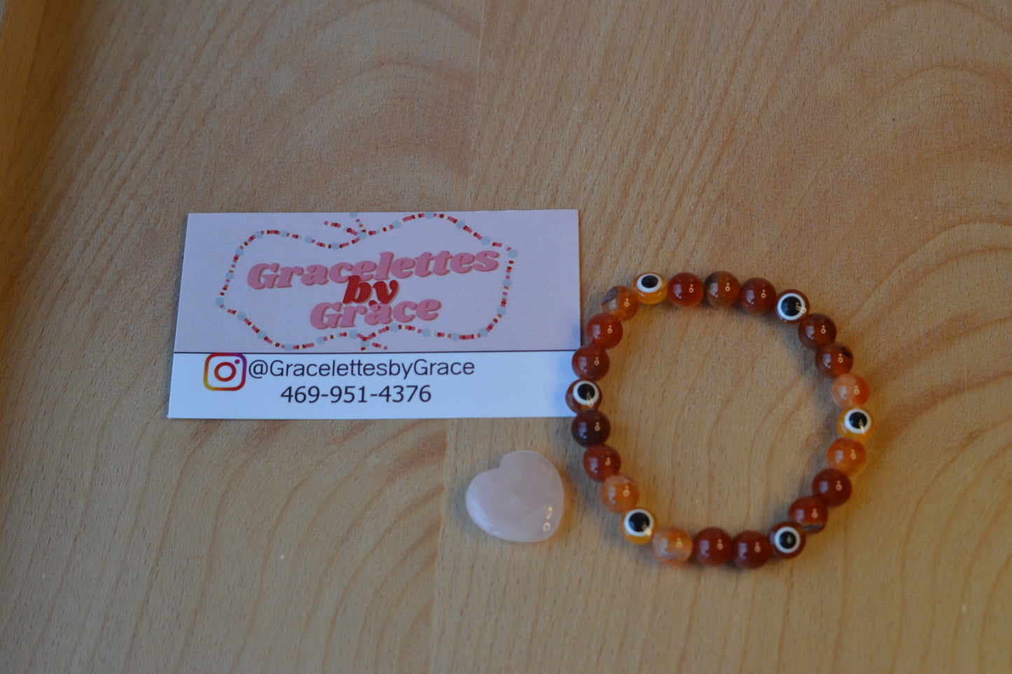 Fire Agate & Evil Eye Bracelet – Protection, Confidence & Bold Solar Energy