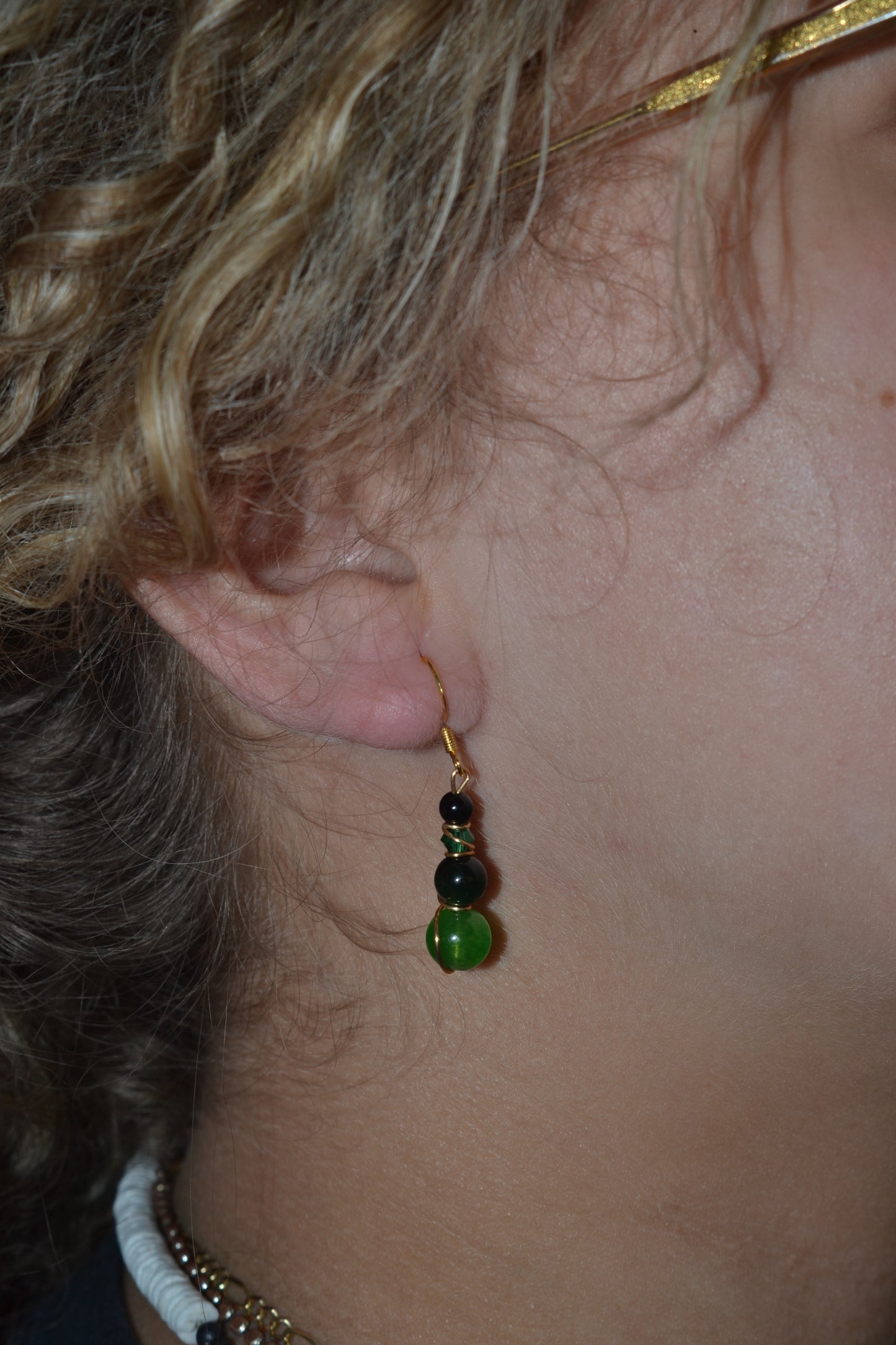 Voltage Green Dangle Earrings (Gold or Silver)