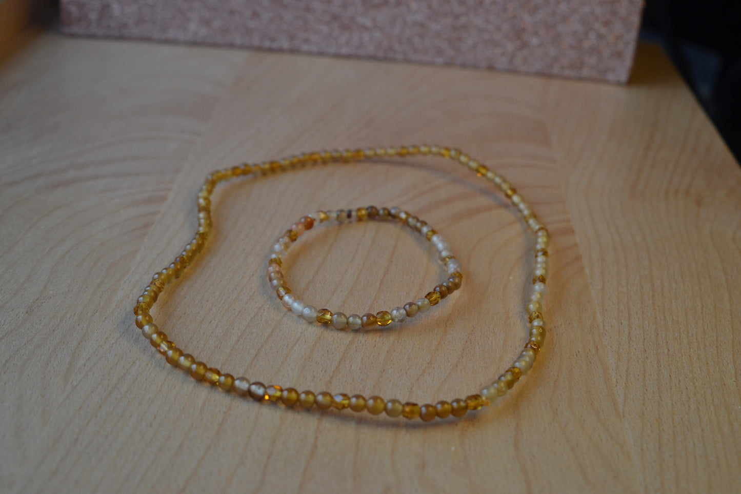 Amber & Agate Choker + Bracelet Set – Gentle Grounding, Warmth & Protection